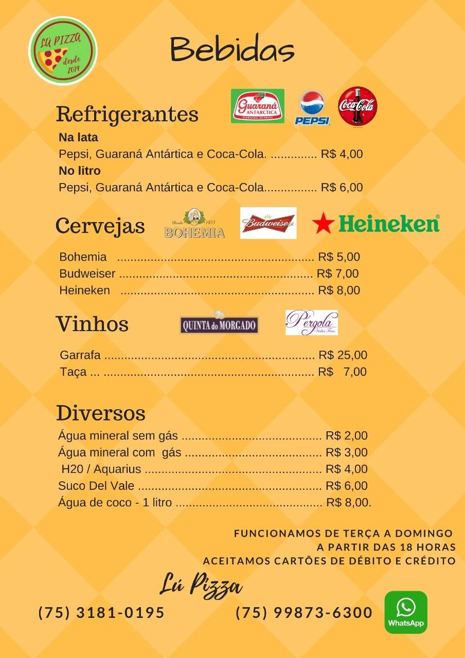 Lú Pizza cardápio