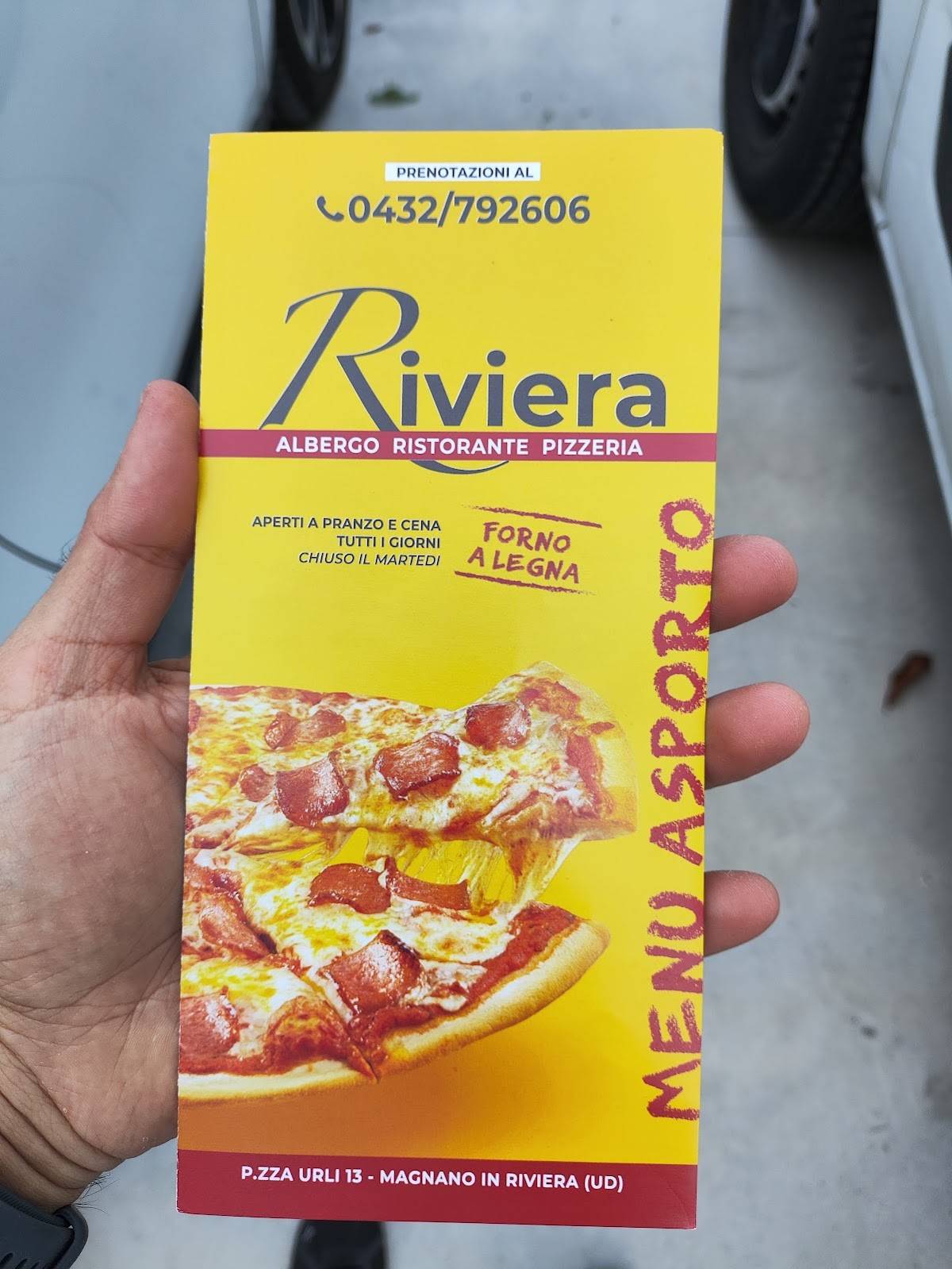 Menu de Albergo Ristorante Pizzeria Riviera