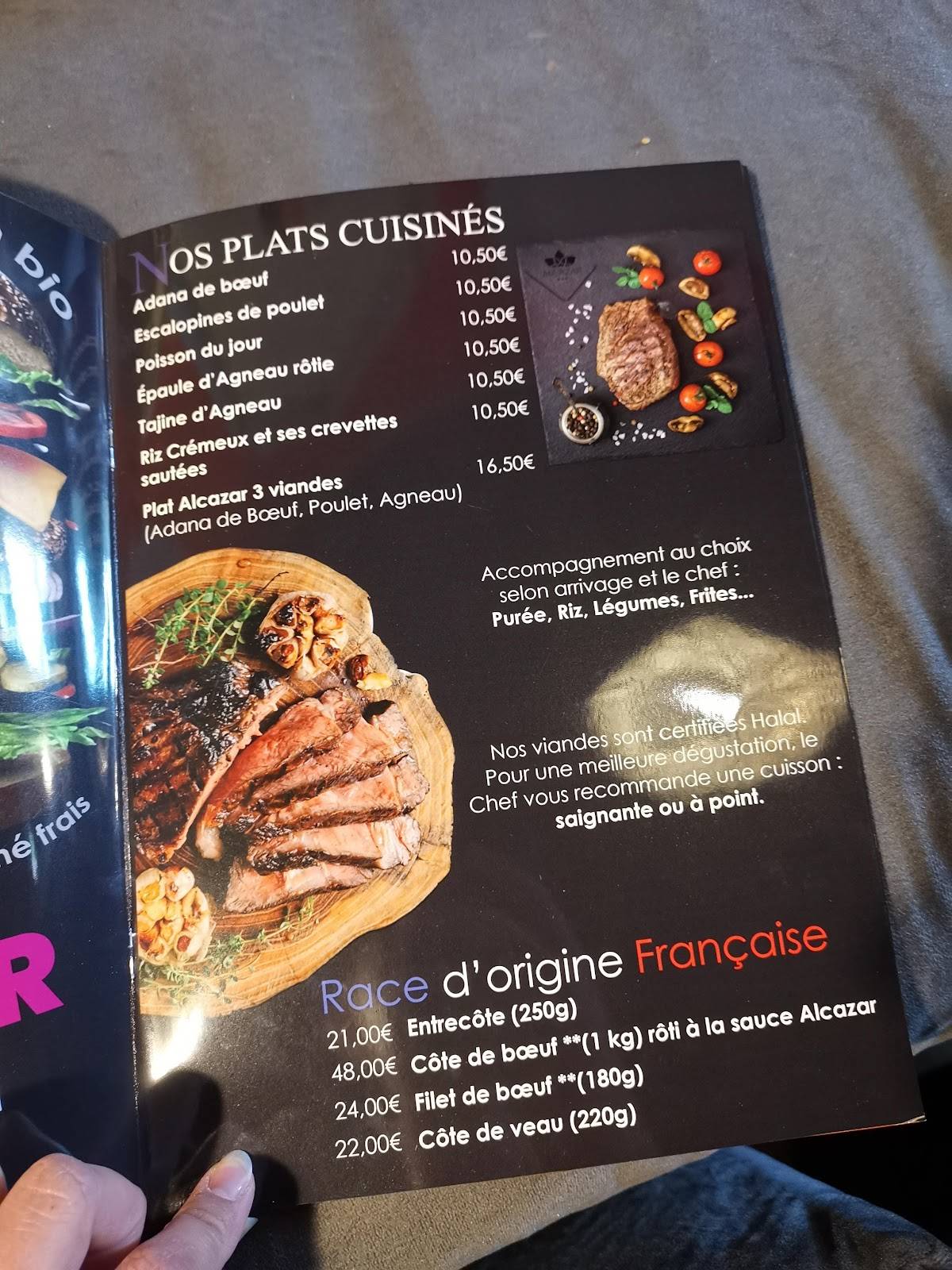 Menu de Alcazar