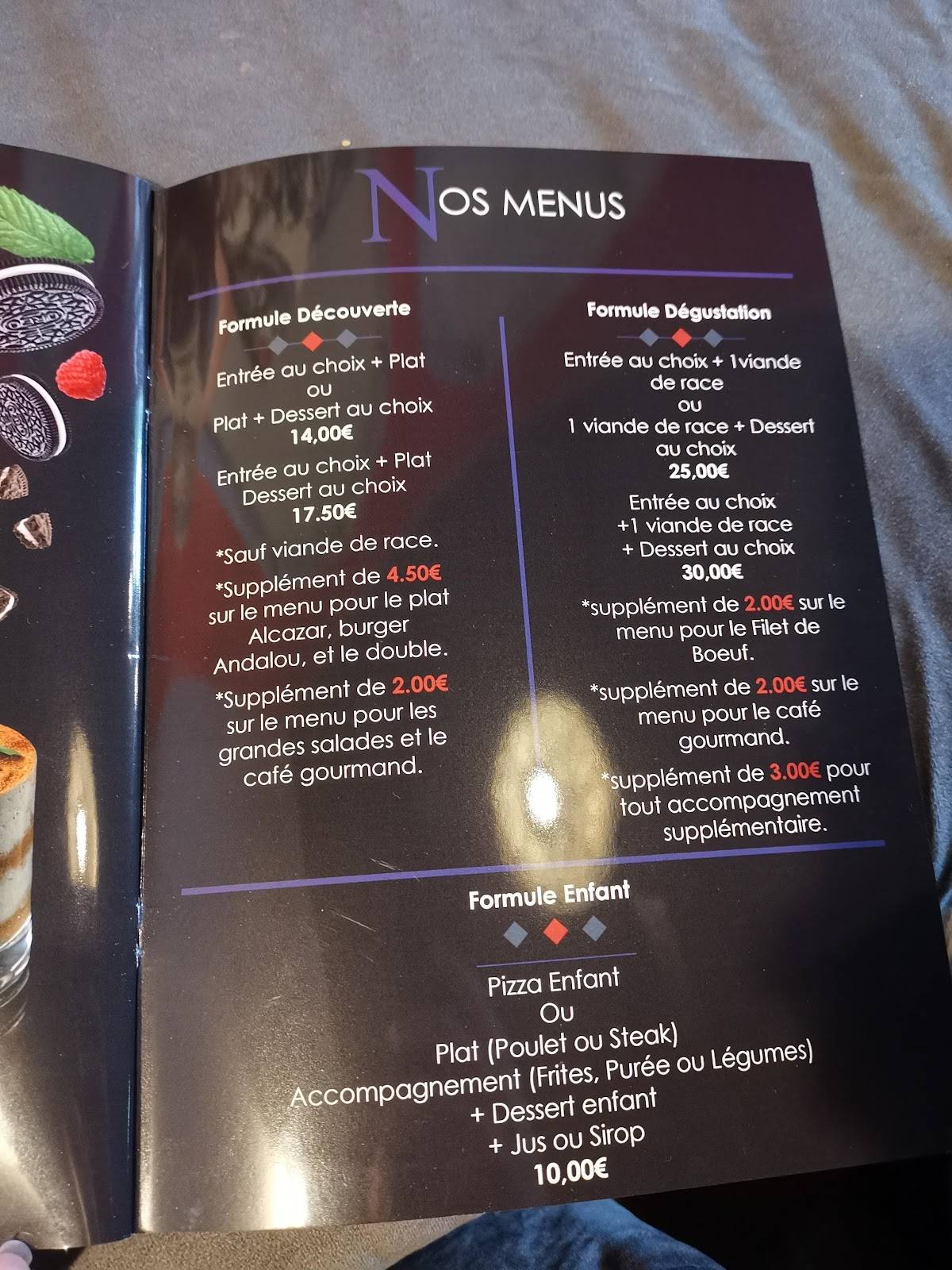 Menu de Alcazar