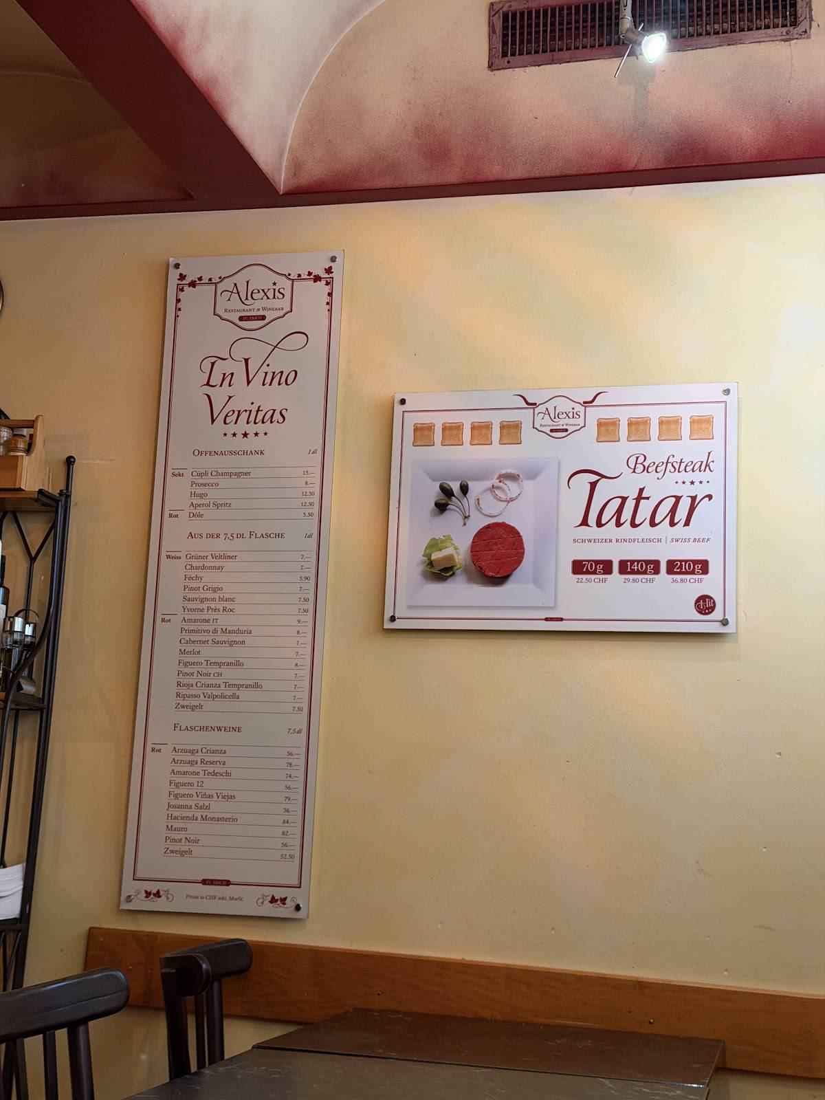 Menu de Alexi's