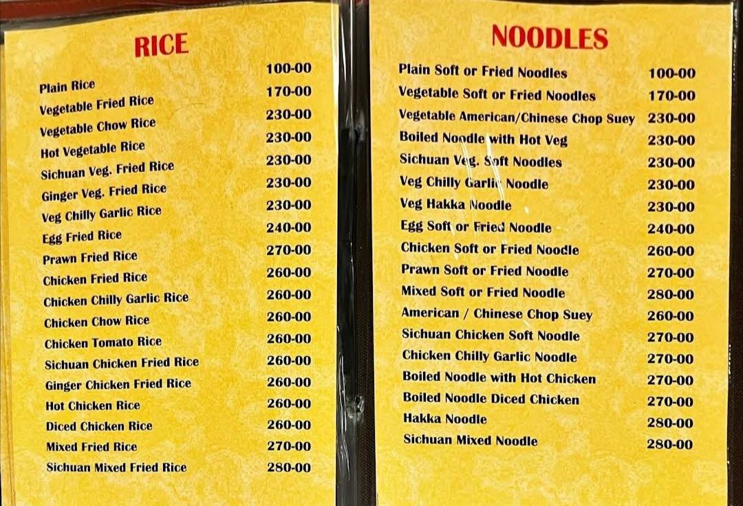 Alex's Kitchen menu