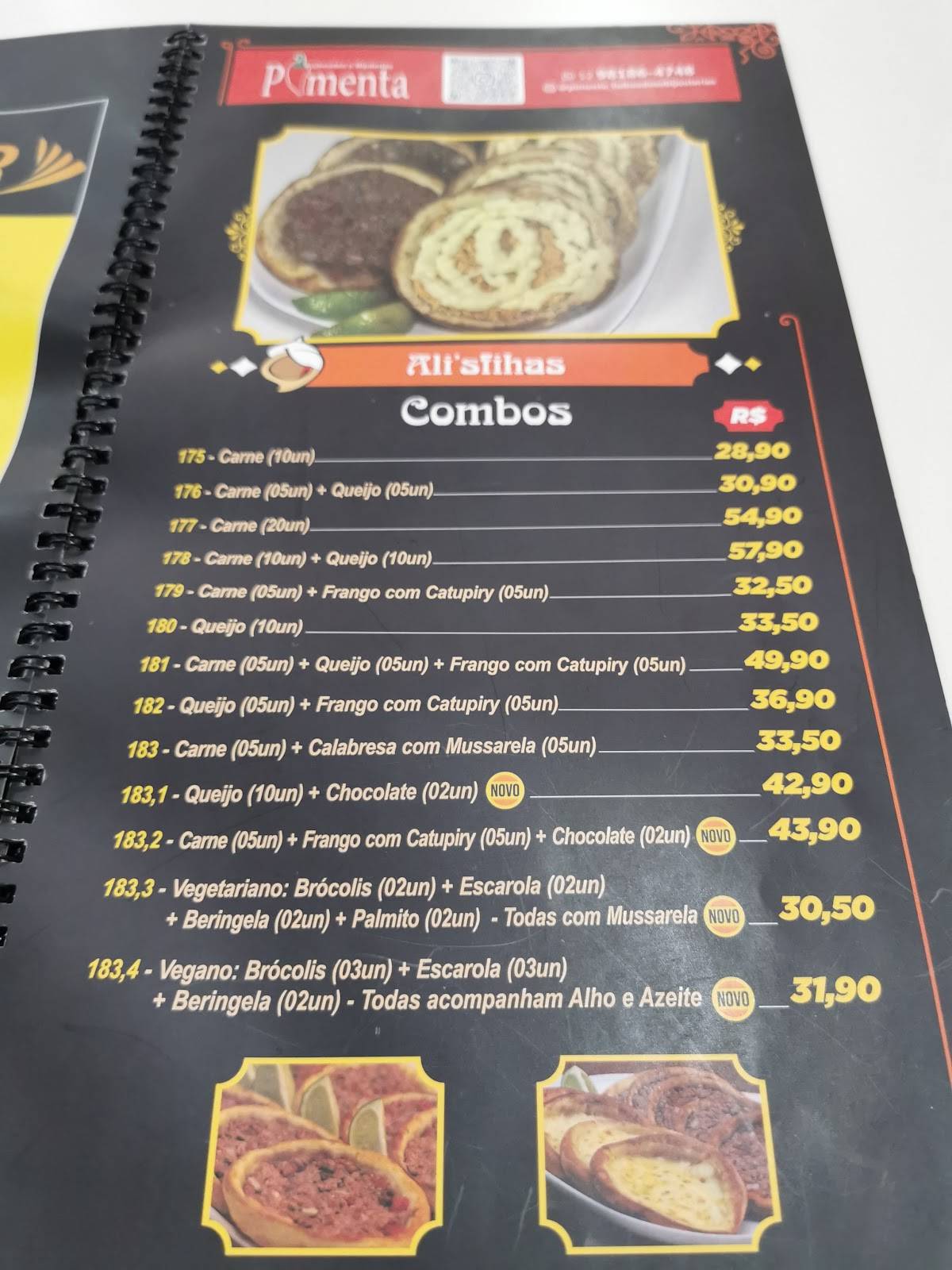 Alibaba Esfiharia cardápio