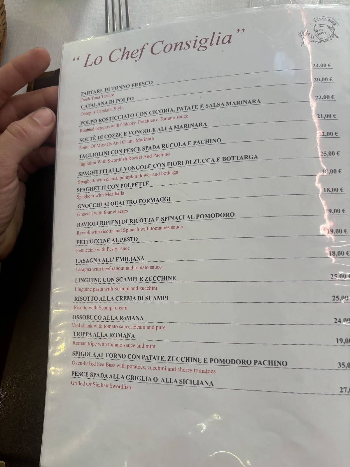 Menu di Alla Rampa 