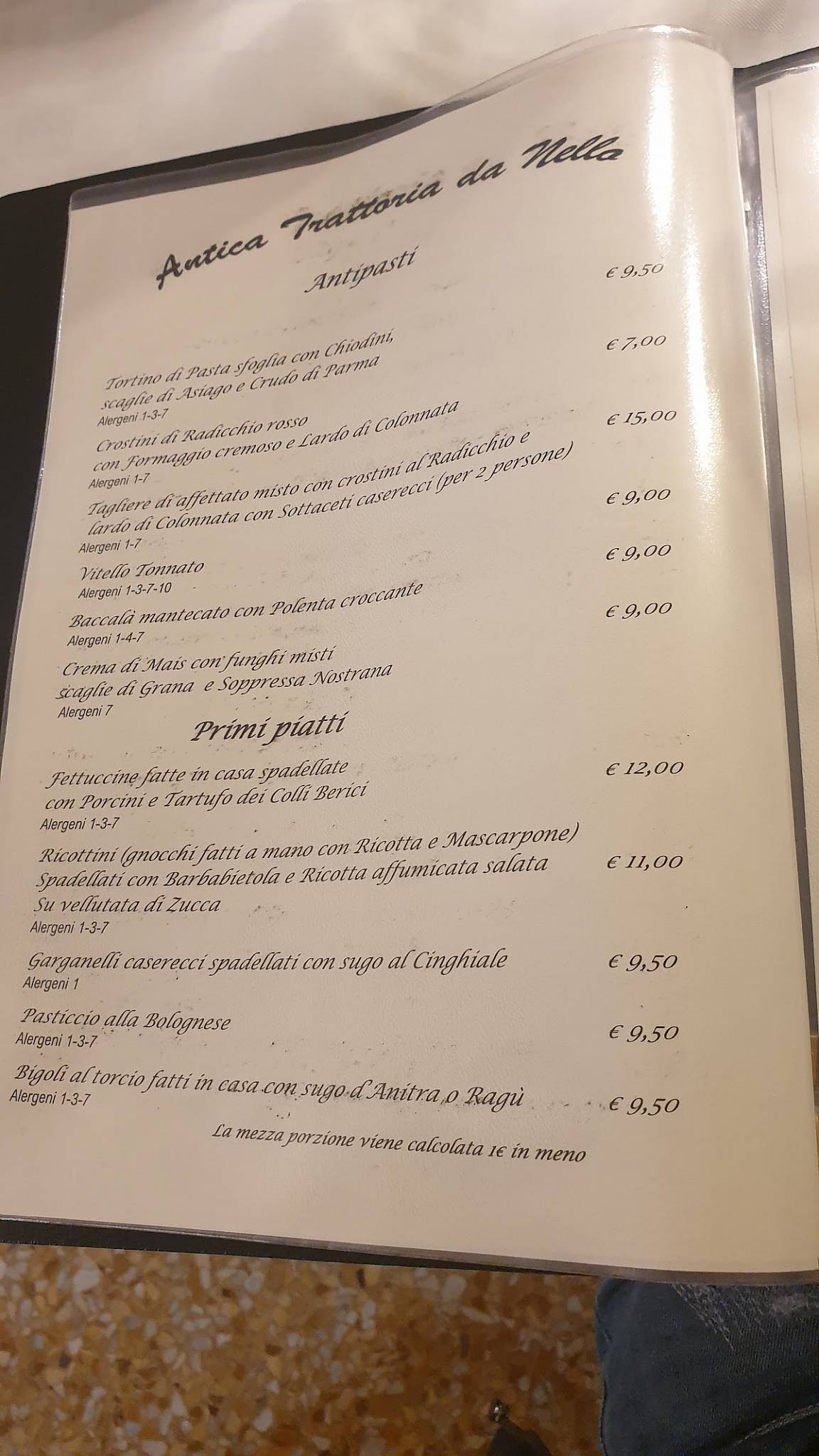 Menu di Antica Trattoria da Nello 