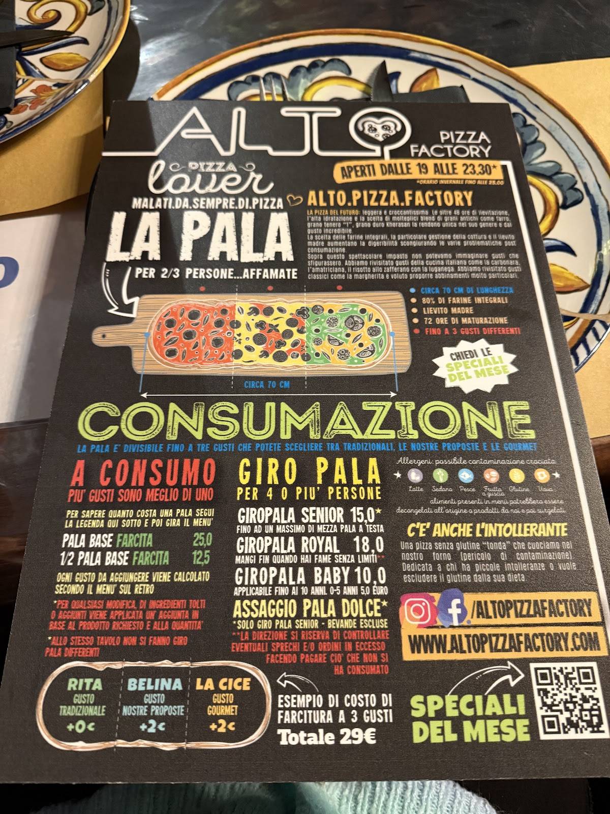 Menu di Alto Pizza Factory - Segrate 