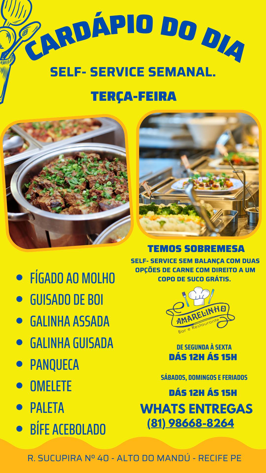 Amarelinho Bar e Restaurante Oficial – Koma-Kui cardápio