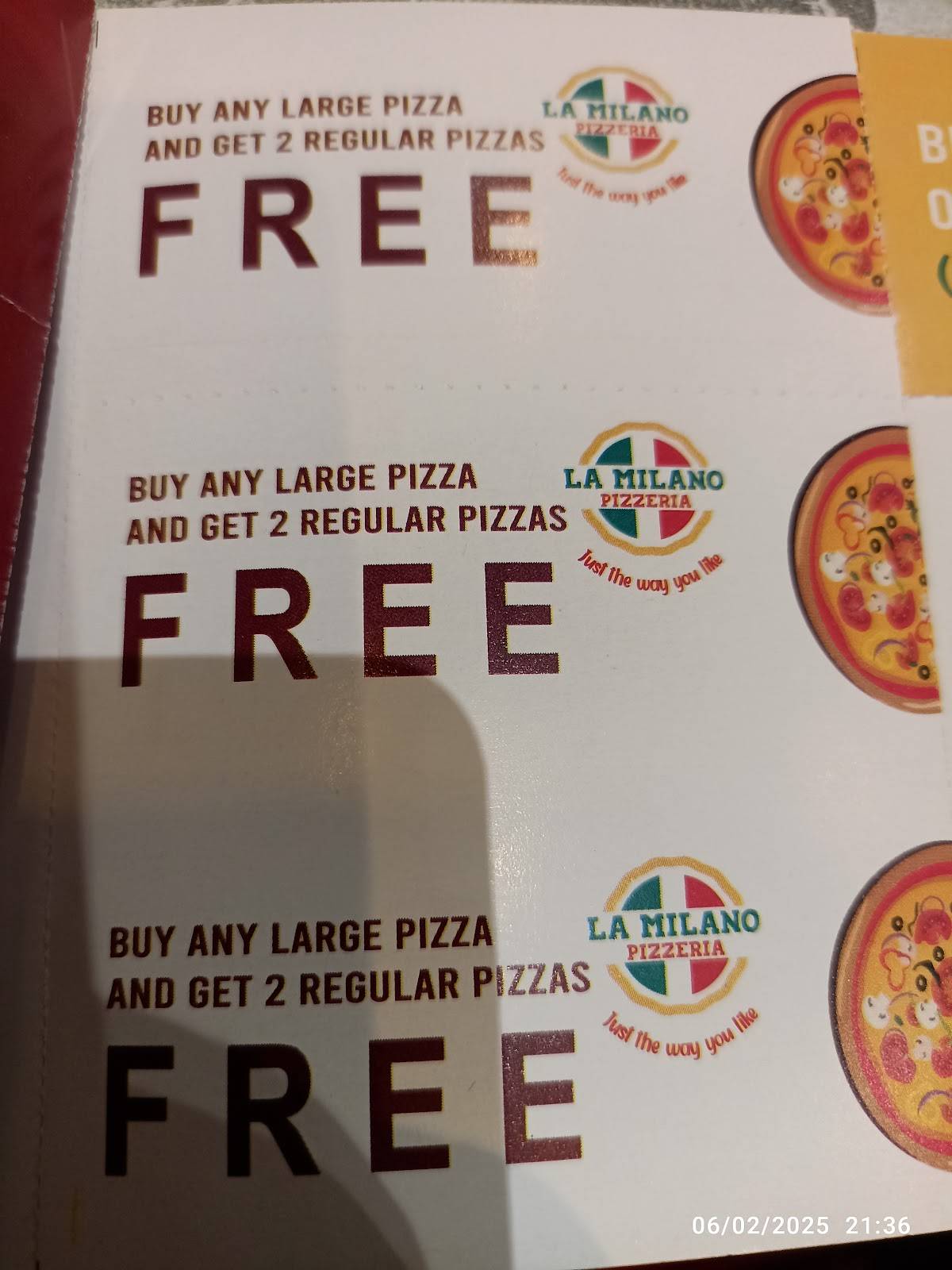 La Milano Pizzeria menu