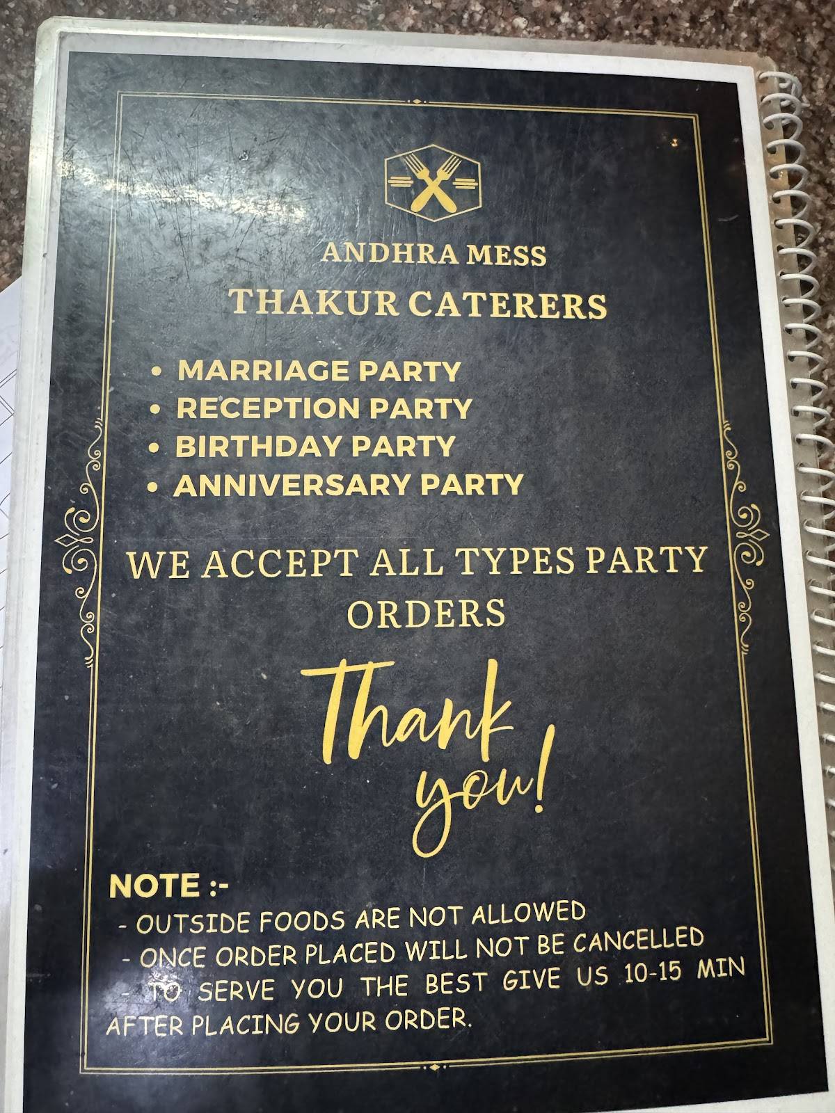 Andhra Mess menu