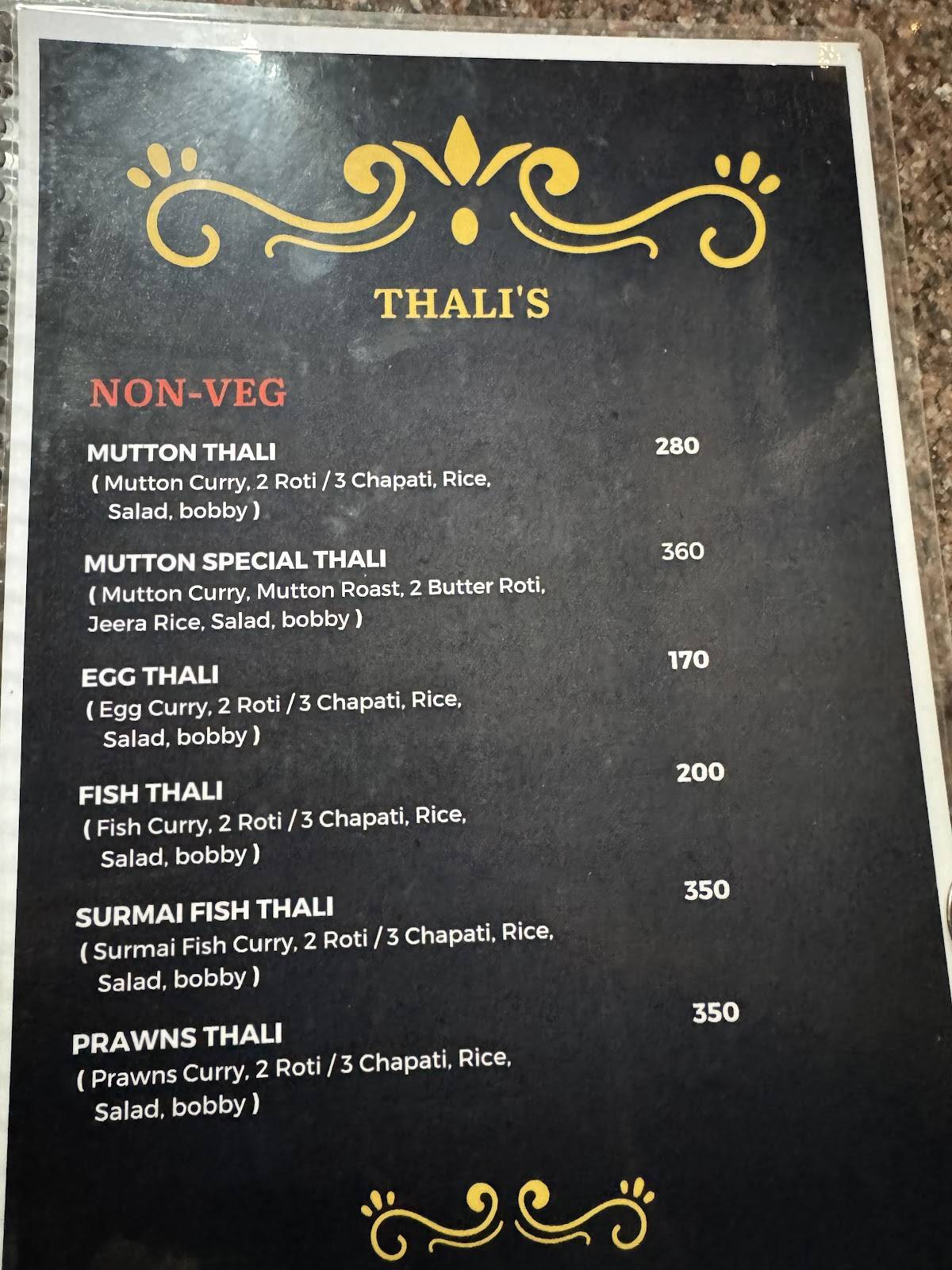 Andhra Mess menu