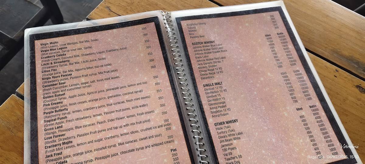 Andrew's Beach Cafe menu