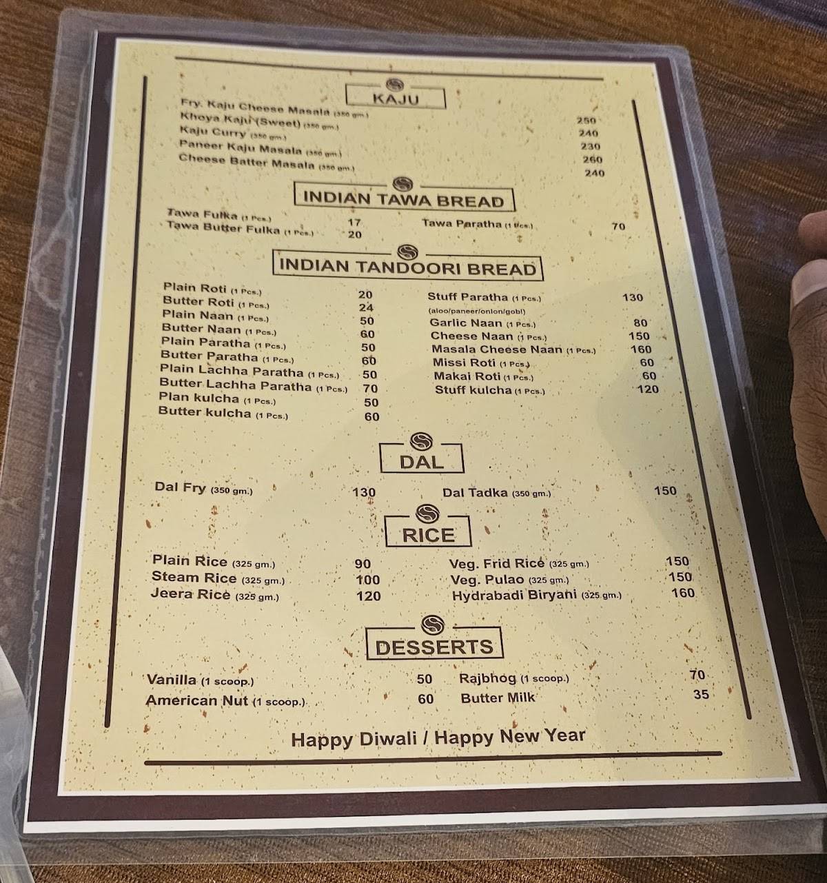 Angat Restaurant Bavla menu