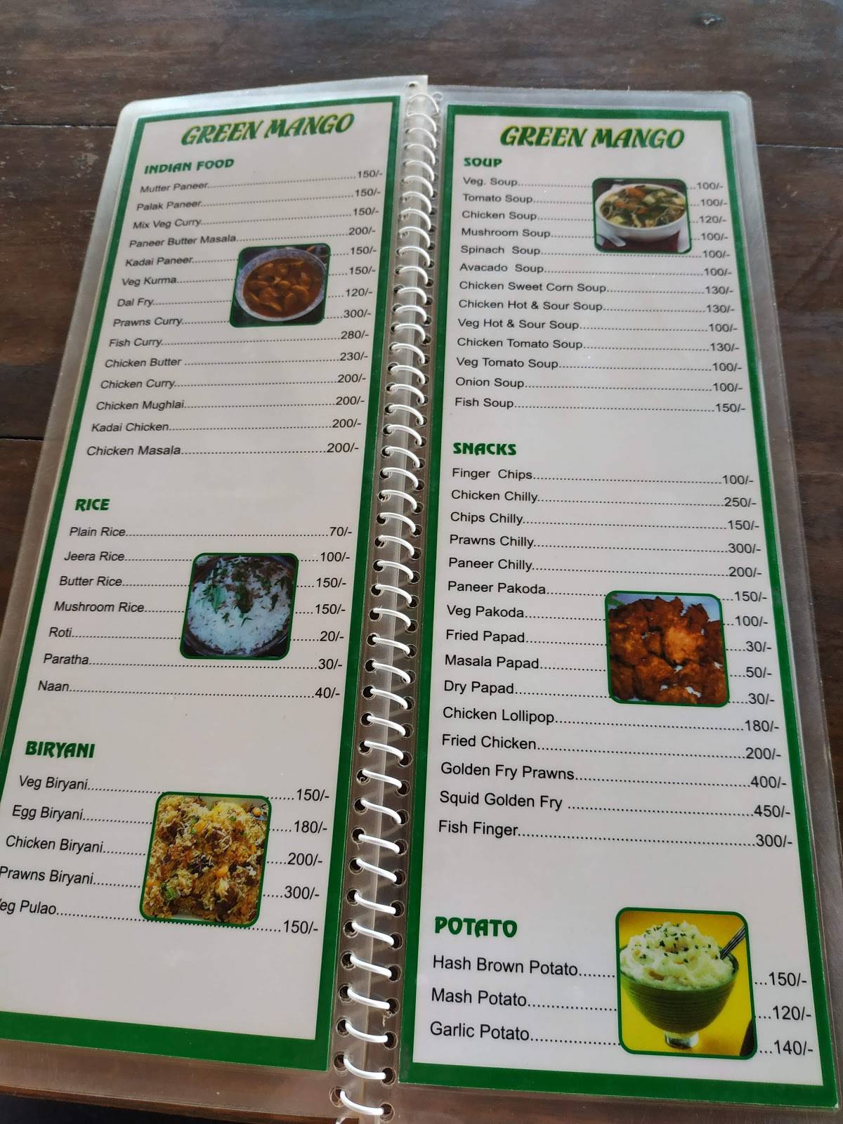 Green Mango menu