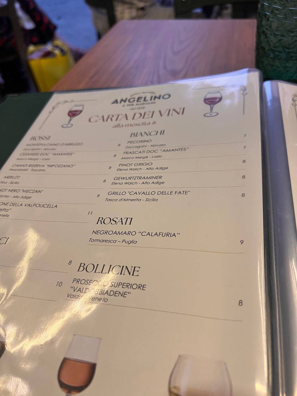 Menu di Antica Trattoria Angelino 