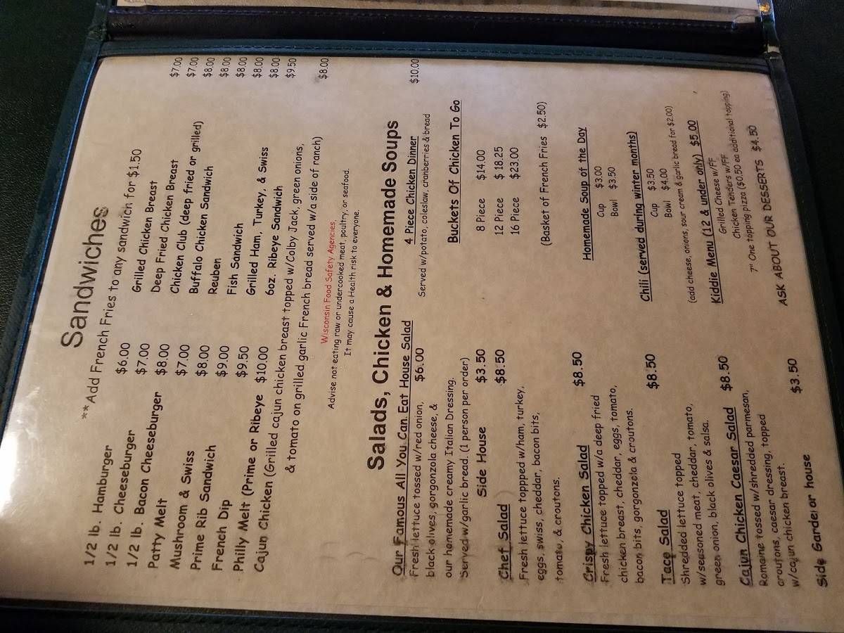 Menu at Heart Breakers pub & bar, Antigo