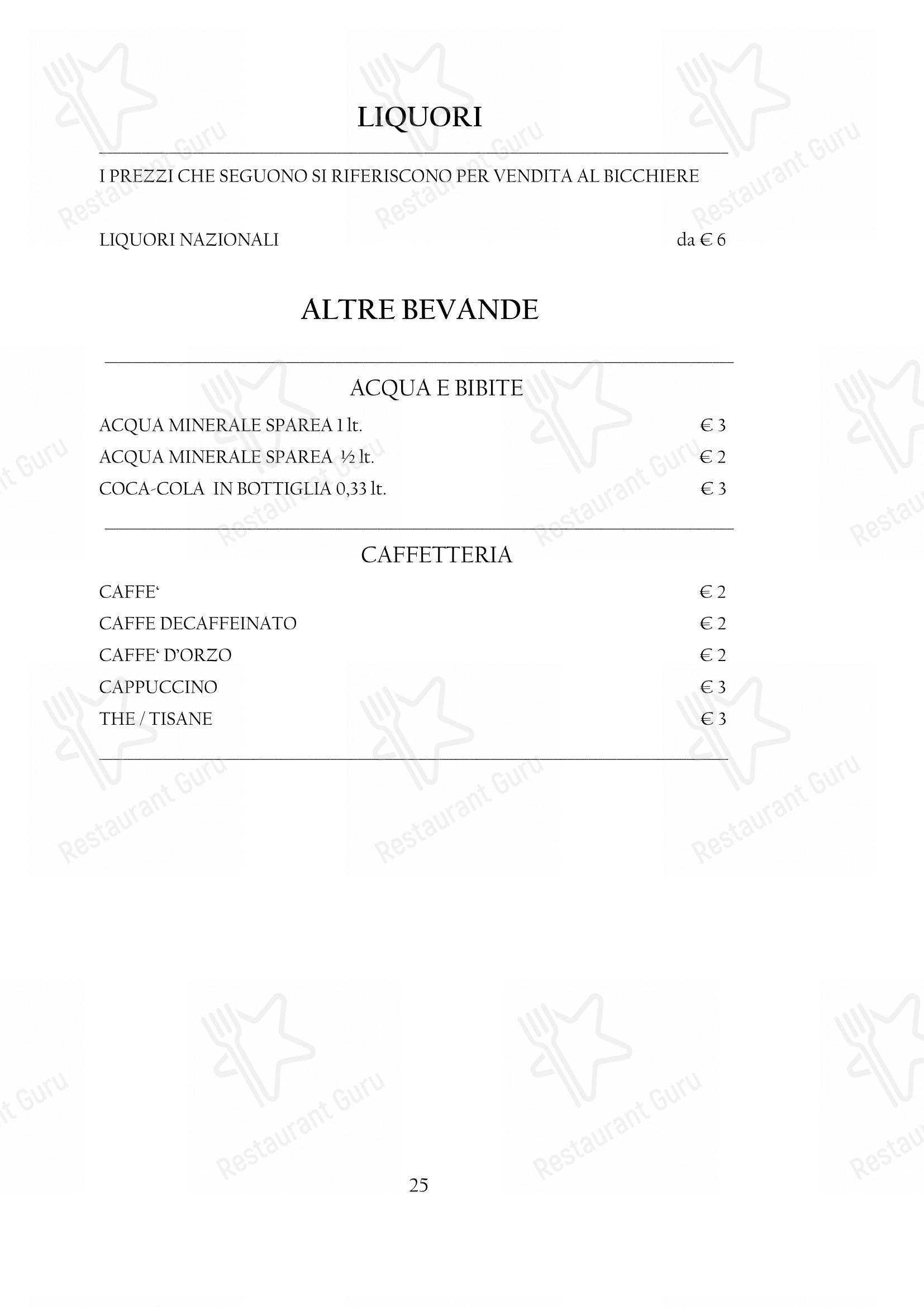 Menu pour Arcadia restaurant