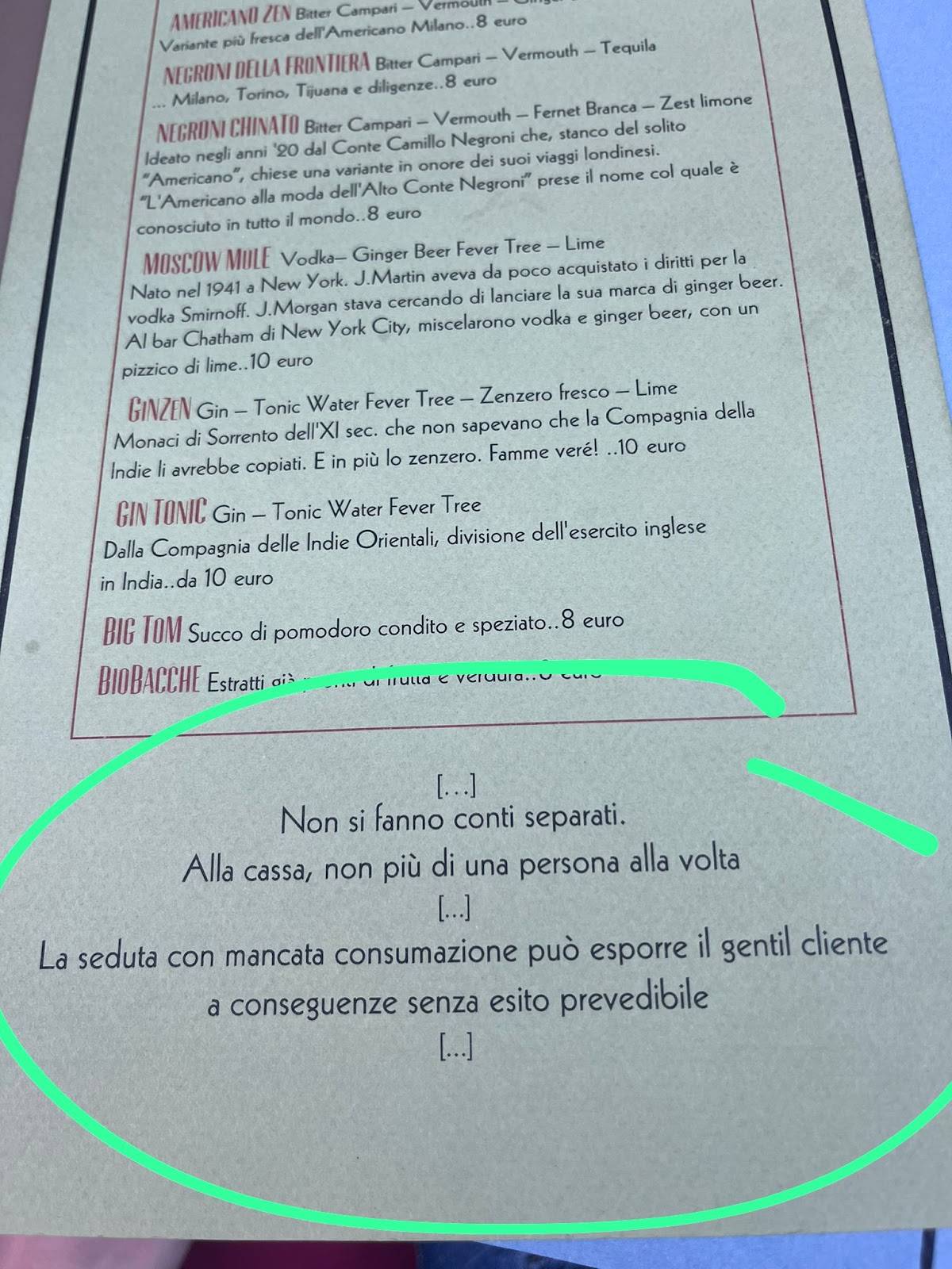 Menu di Archer Modena 