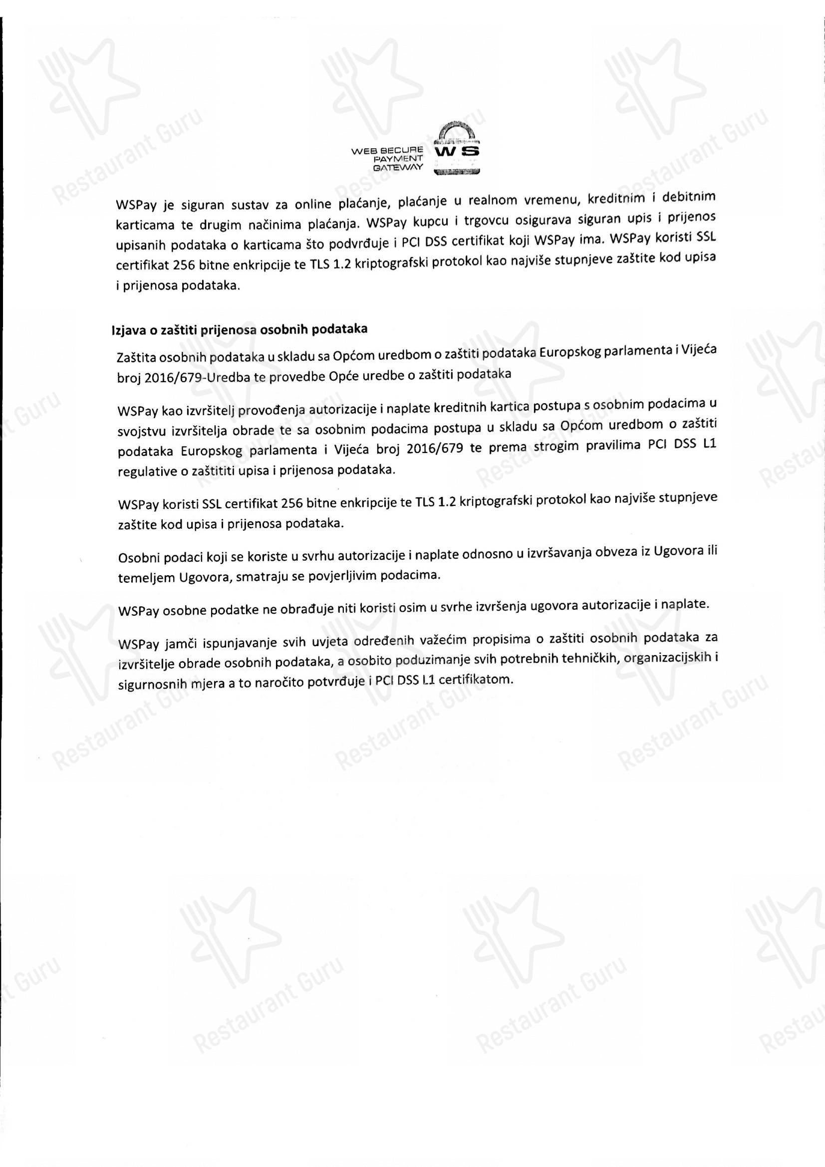 Menu per Argentum in Verbenico