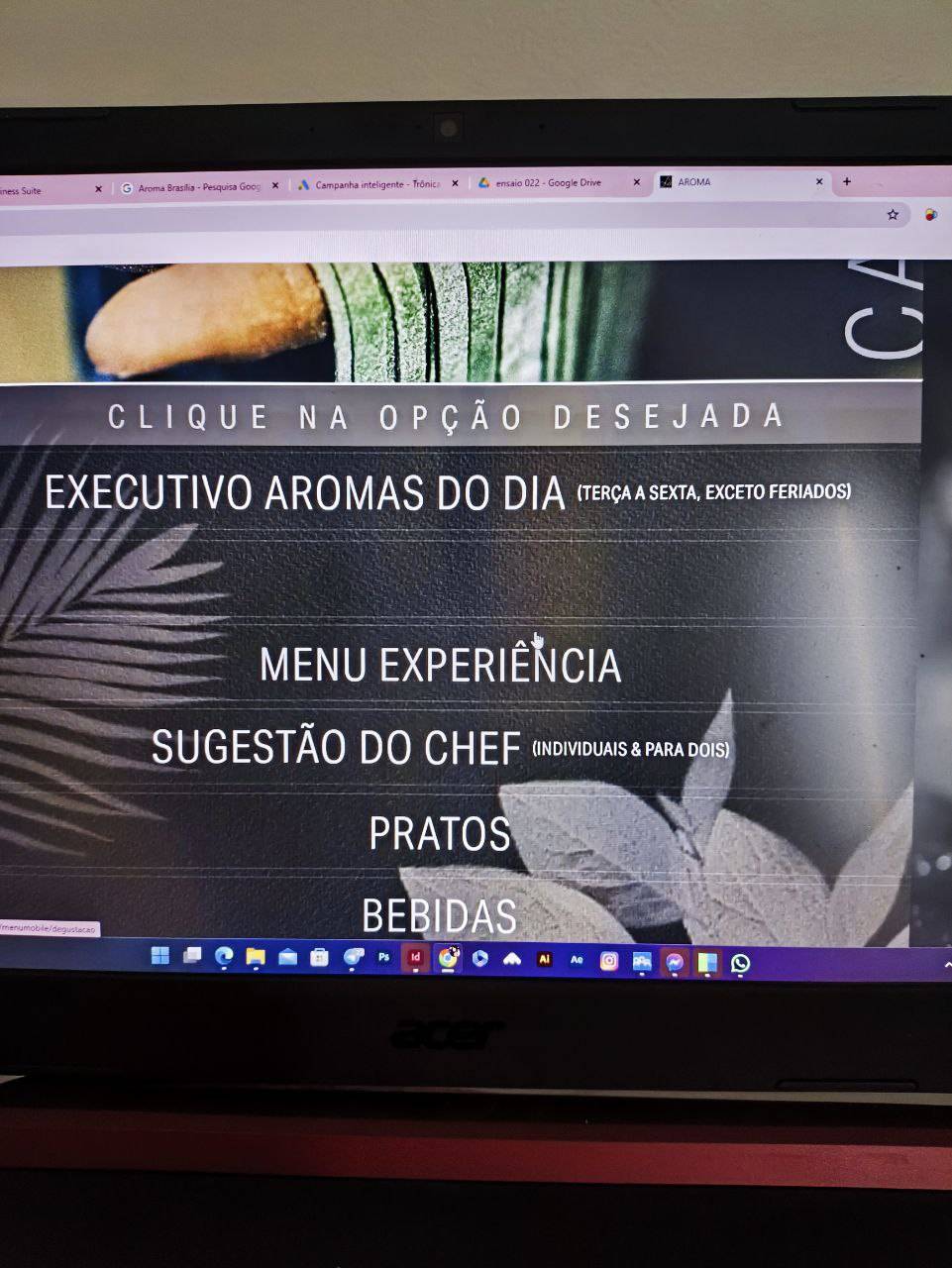 Aroma Brasília cardápio