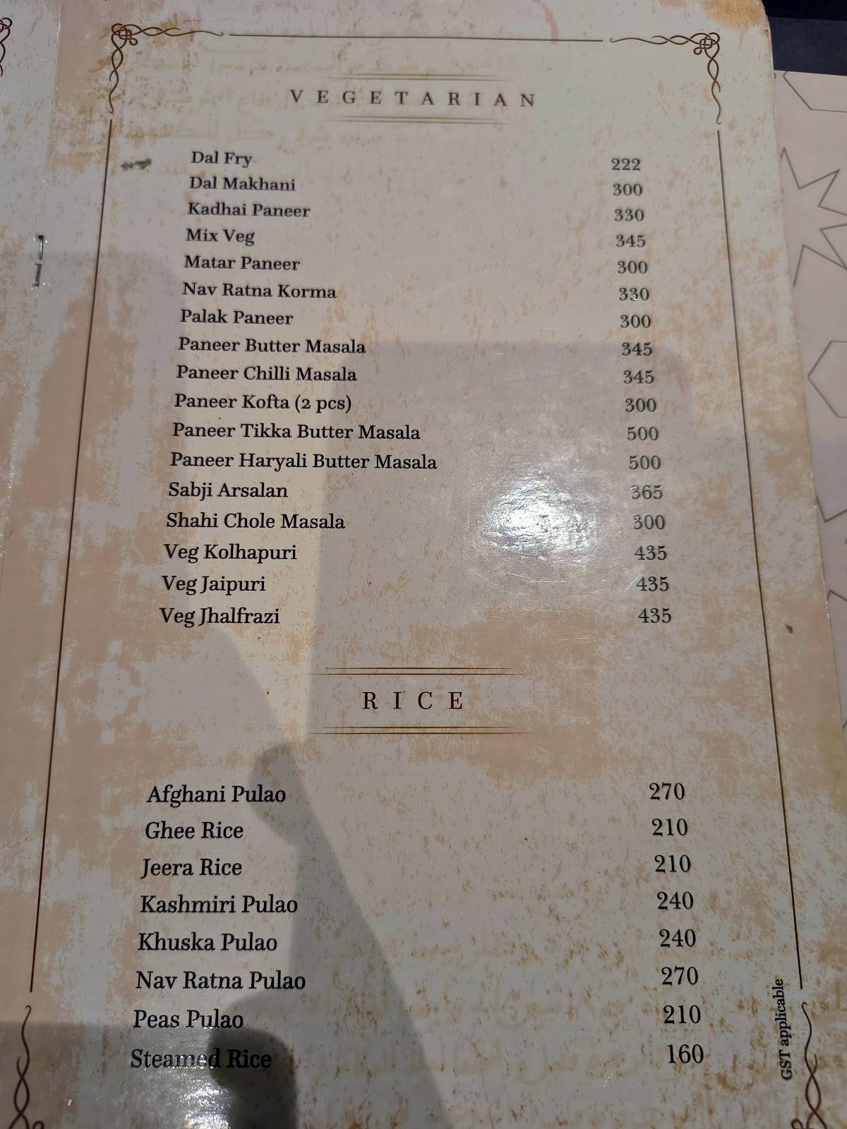 Arsalan Restaurant & Caterer menu