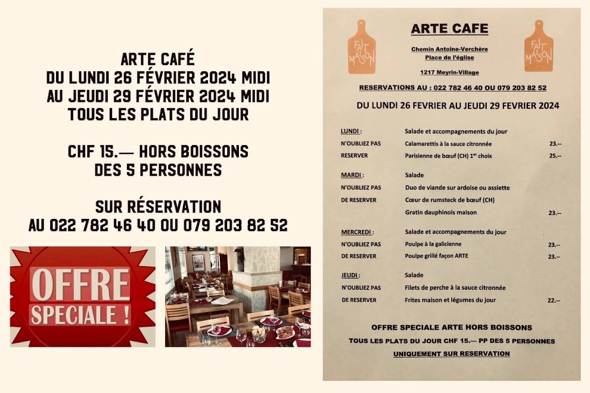 Menu di Arte Cafe 
