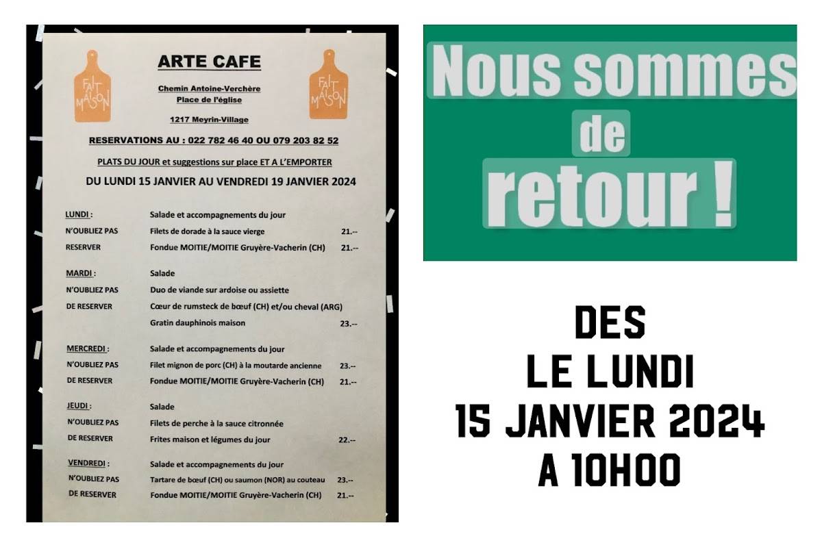 Menu di Arte Cafe 