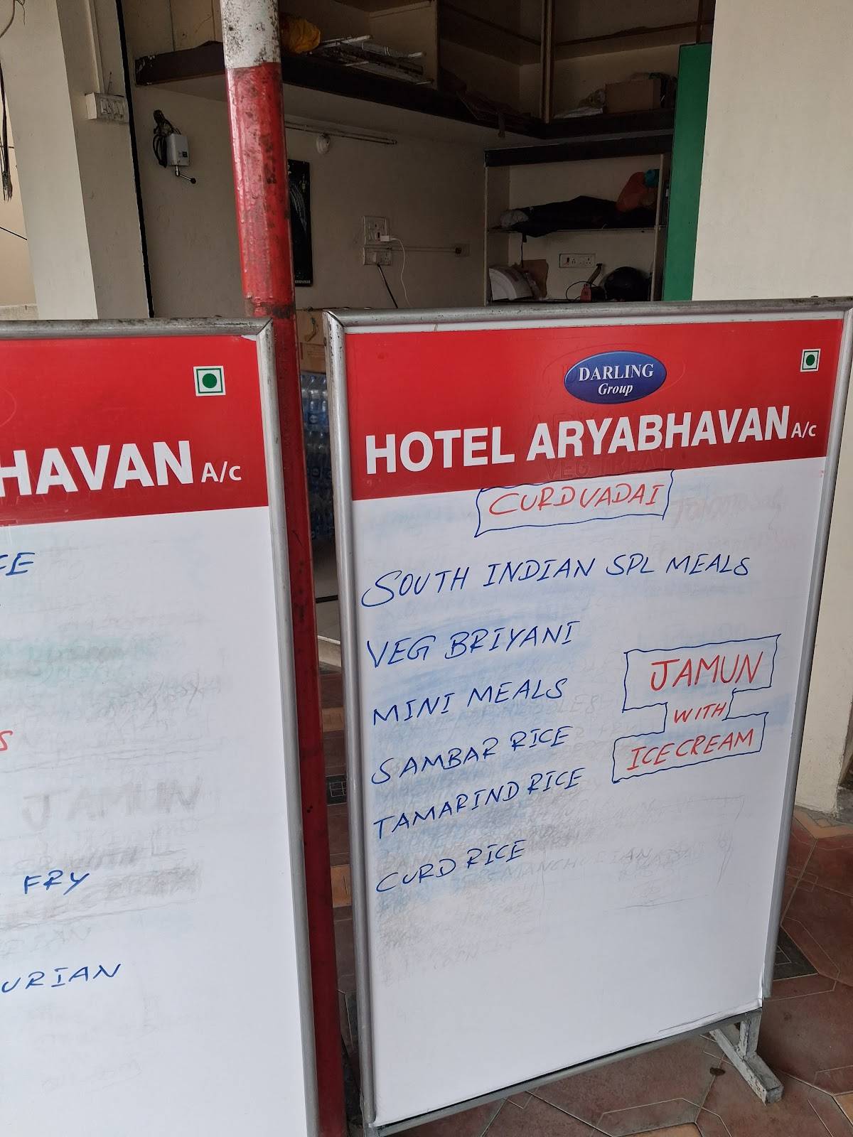 Arya Bhavan menu
