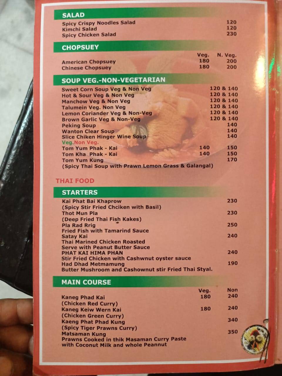 Asian Chopstick menu