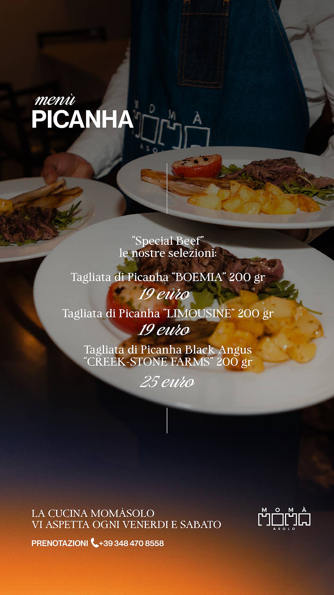 Menu di Momà Ristorante, Pizzeria e Discoteca 