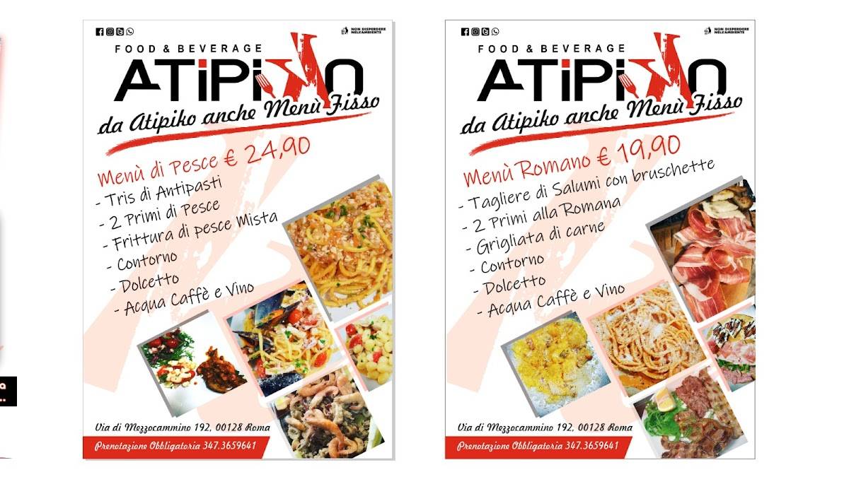 Menu di Atipiko 