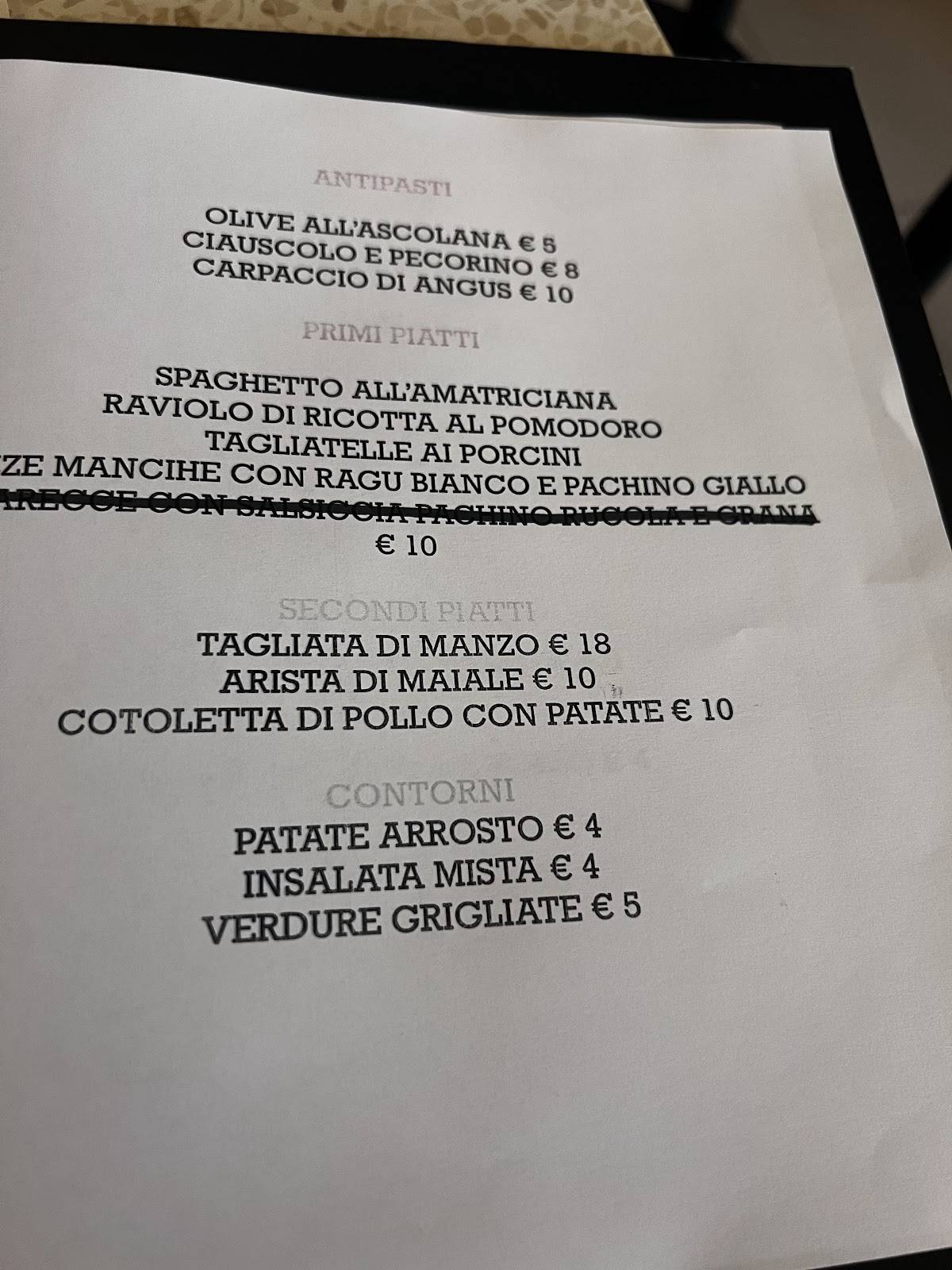 Menu di Ristorante Atto Secondo al Teatro 