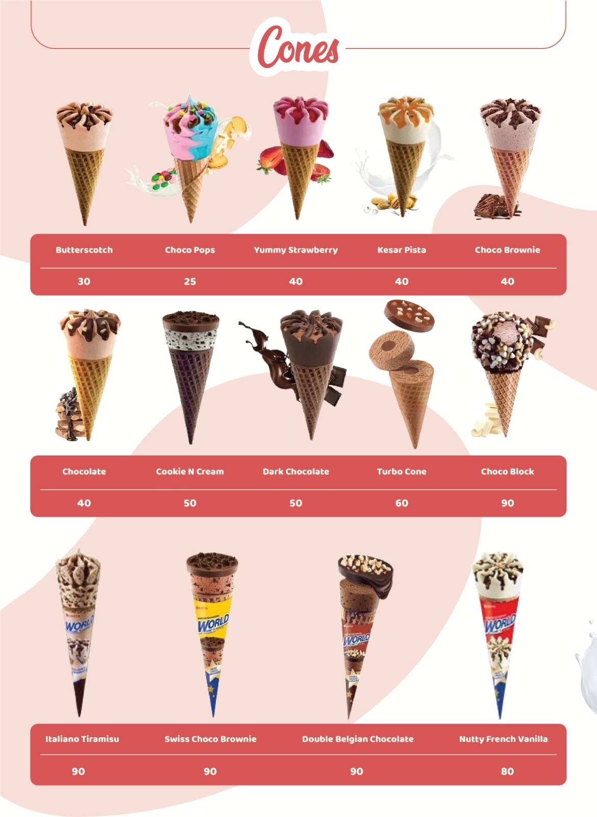 Atul Icecream menu