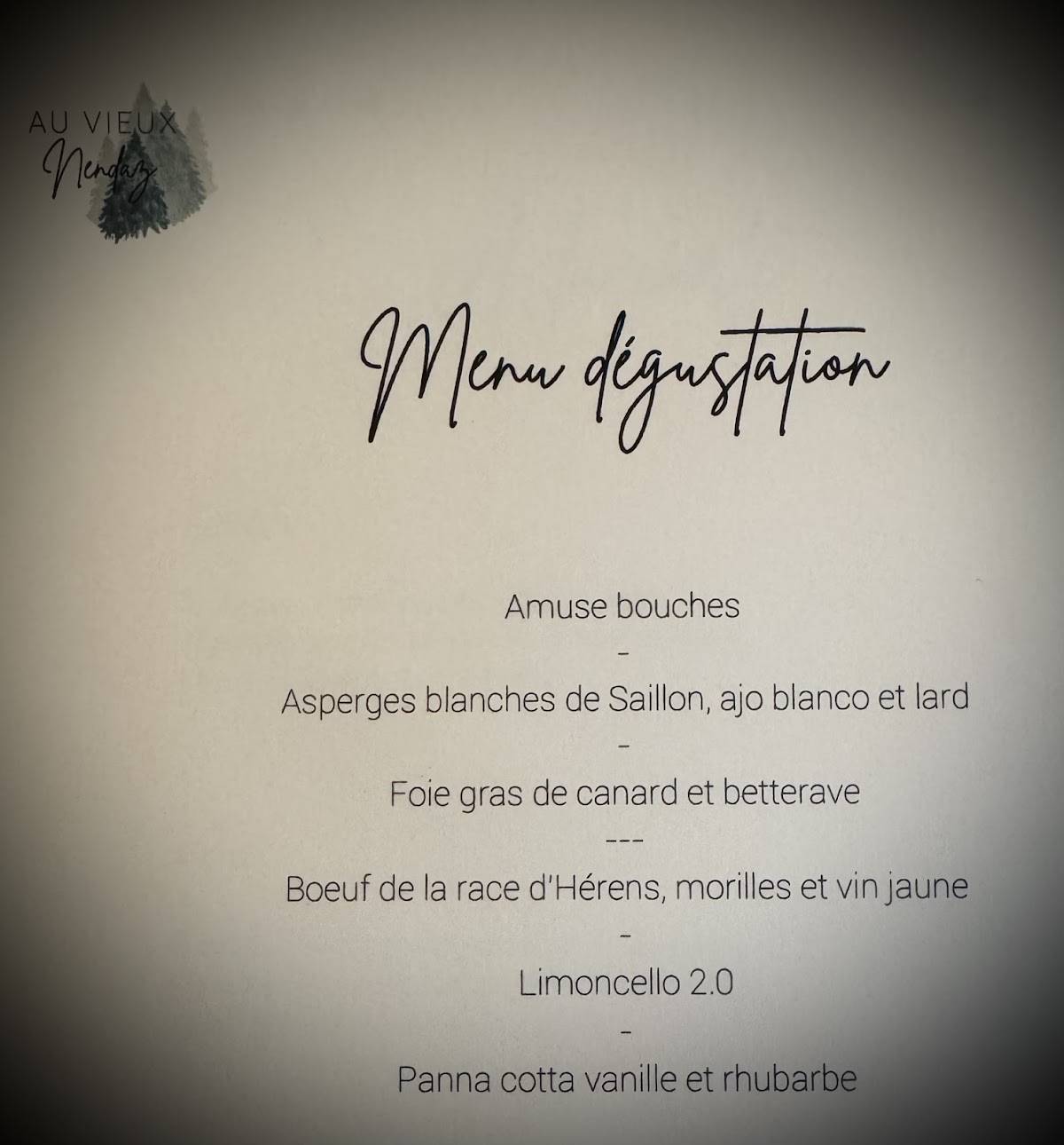 Menu di Au Vieux Nendaz 