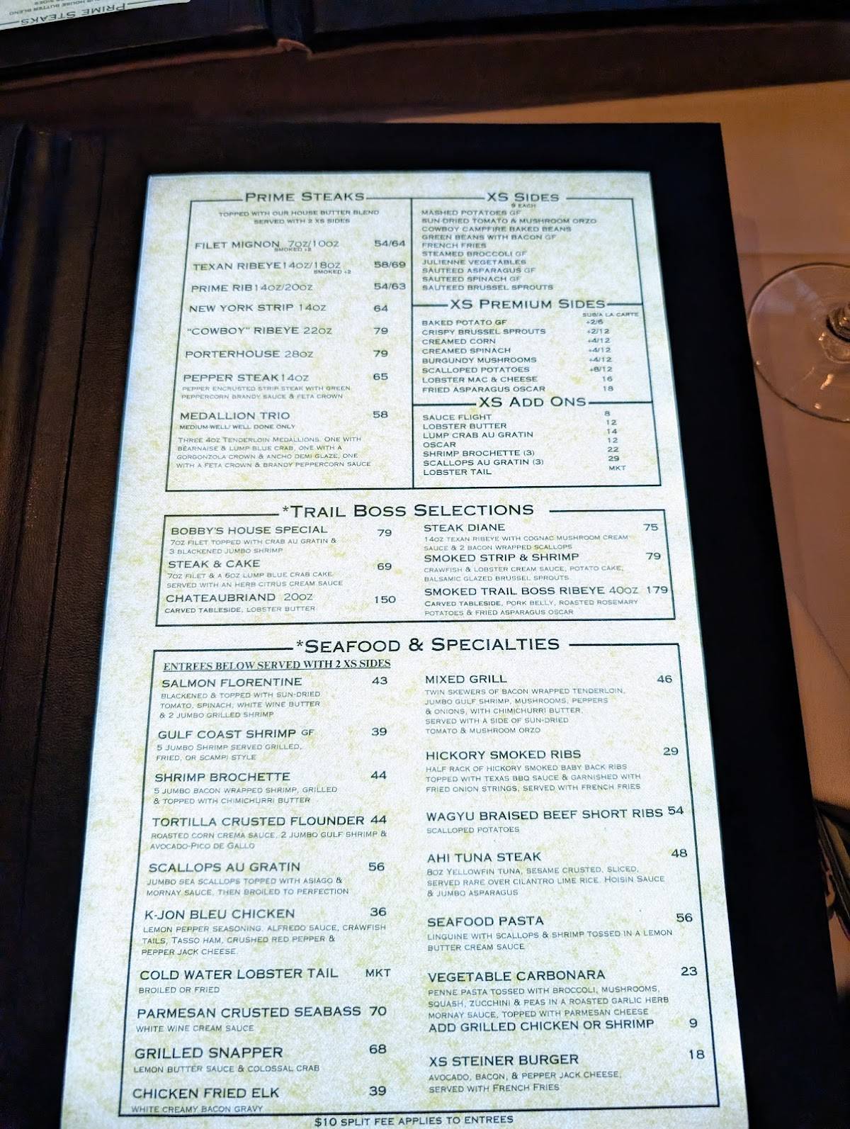 Menu at Steiner Ranch Steakhouse, Austin, Steiner Ranch Blvd