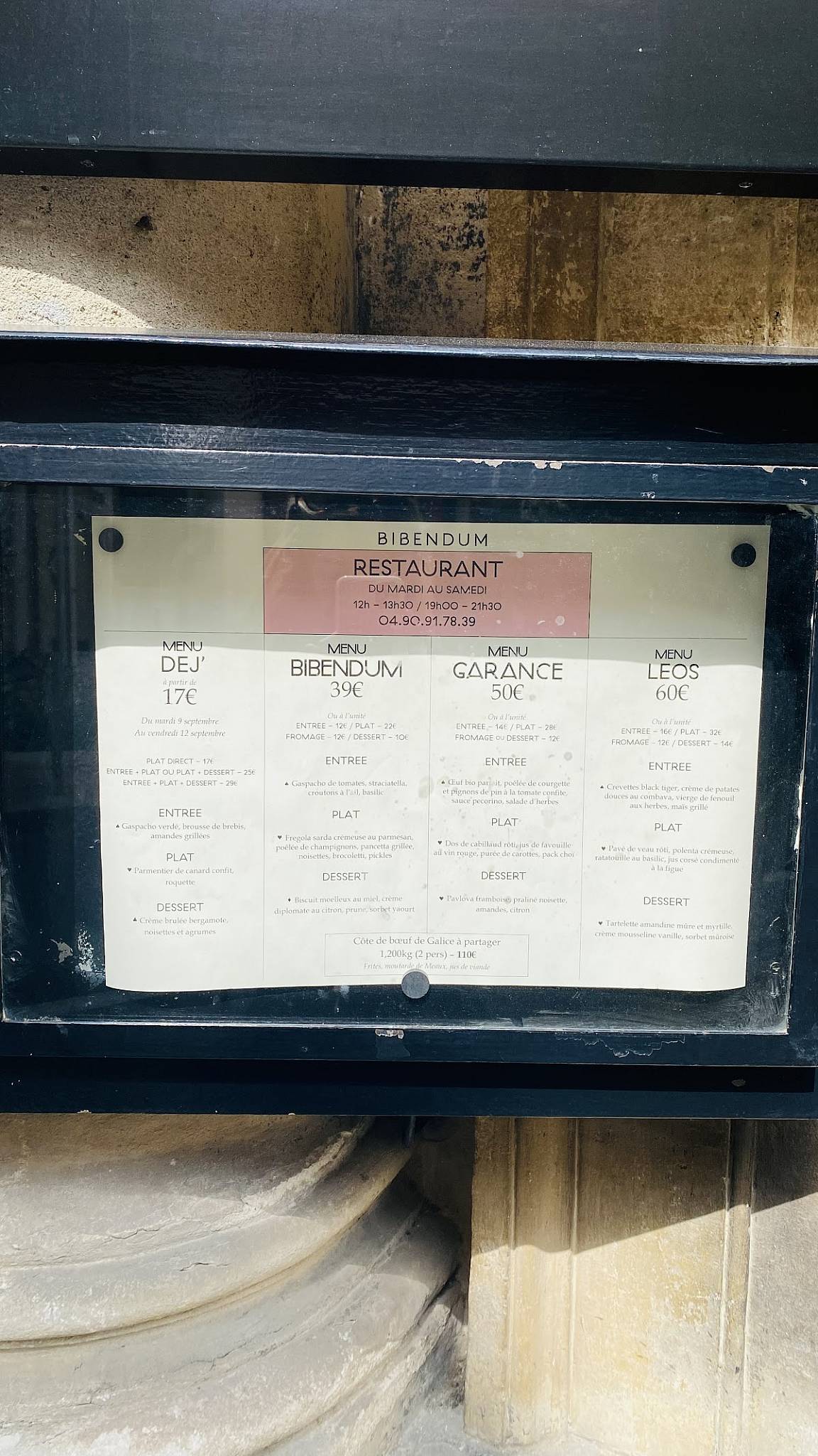 Menu de Bibendum