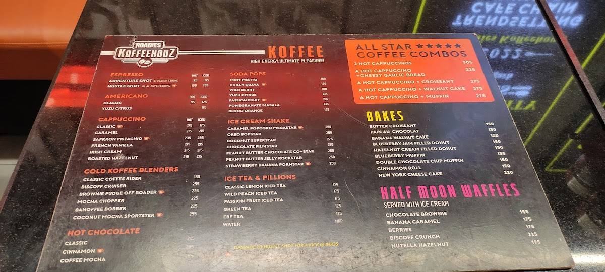 Awarapan Cafe menu