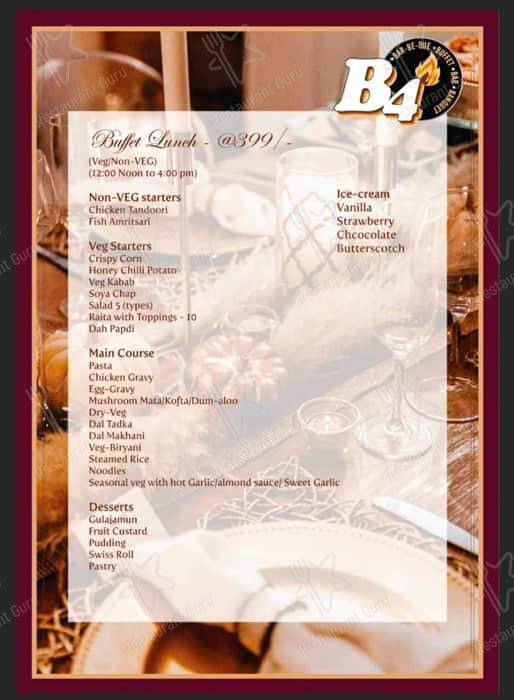 B4 Restaurant menu
