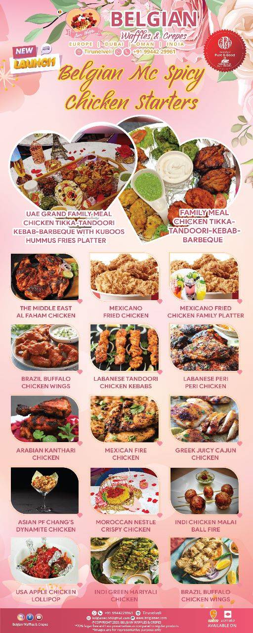 BELGIAN WAFFLES & CREPES TIRUNELVELI menu