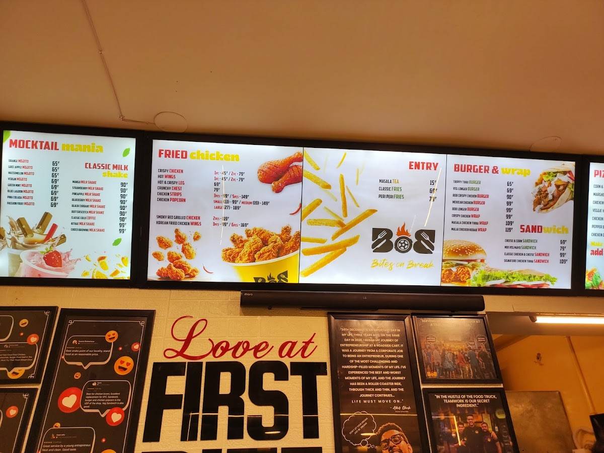 BOB Bites On Break menu