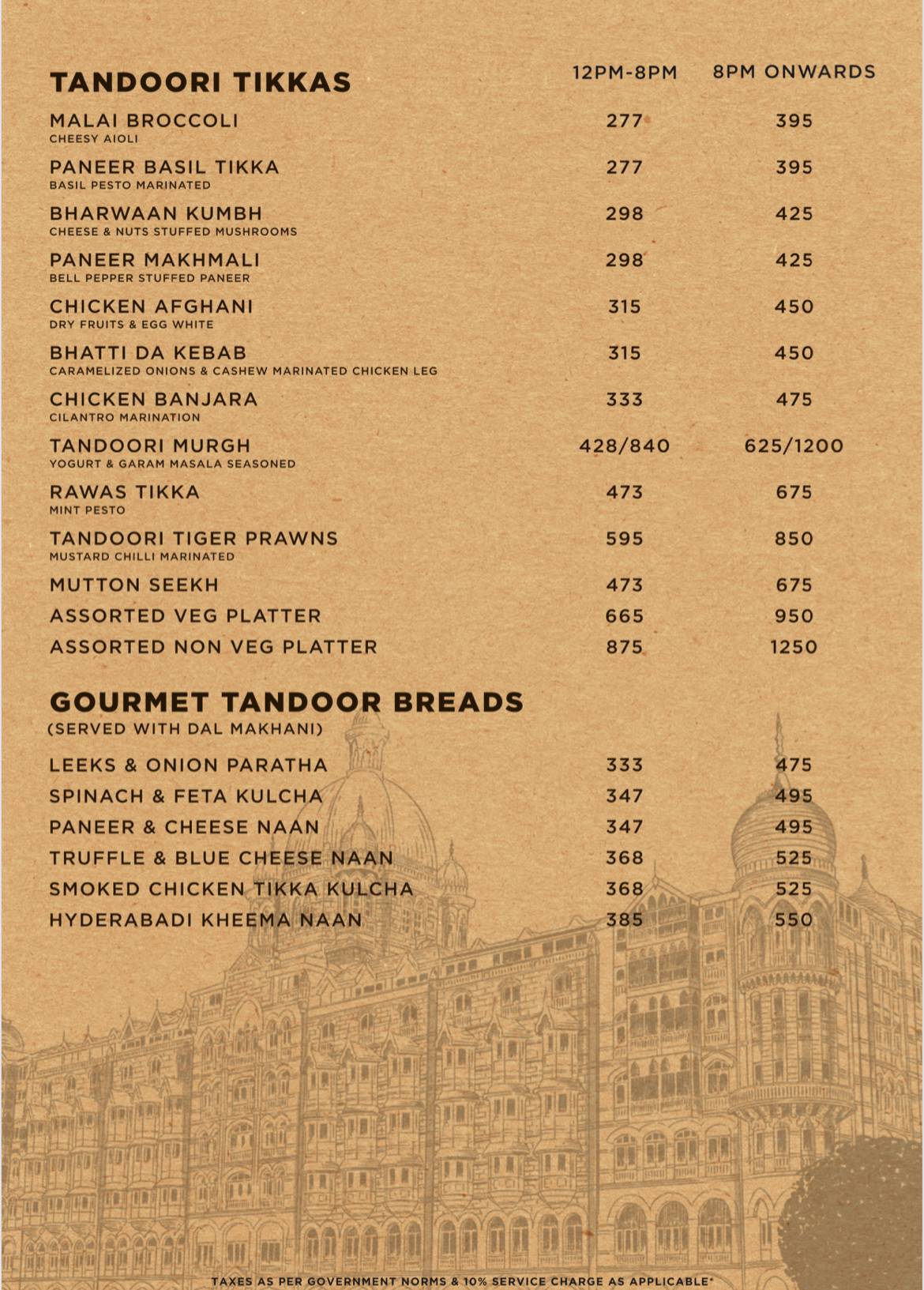 Bombay Adda Bandra menu
