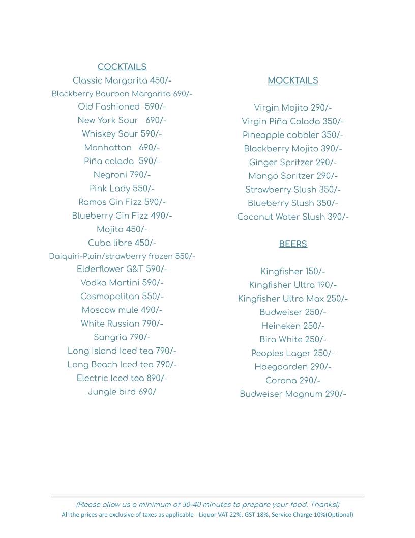 Baa's Kitchen menu