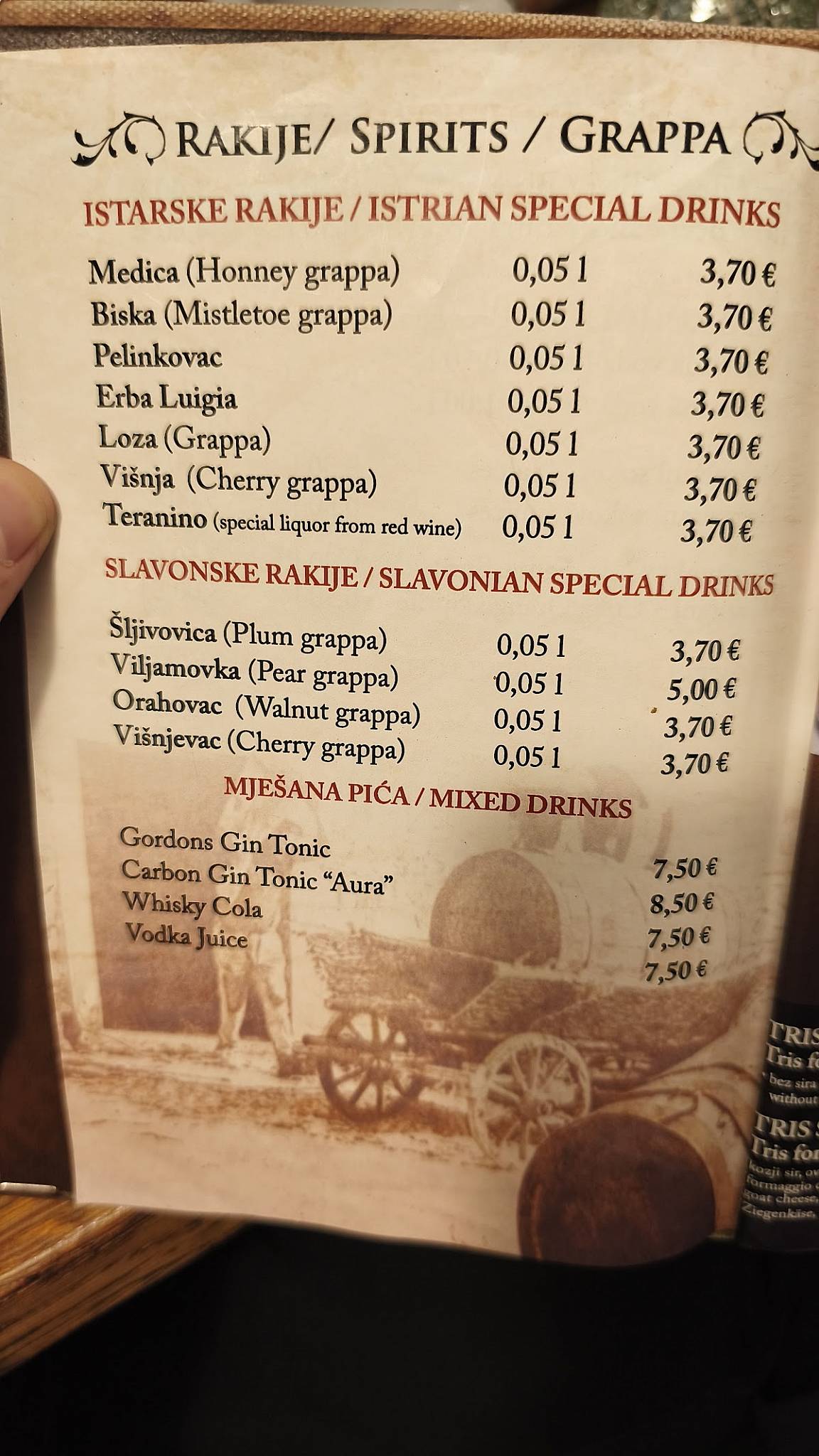 Menu di Bacchus 