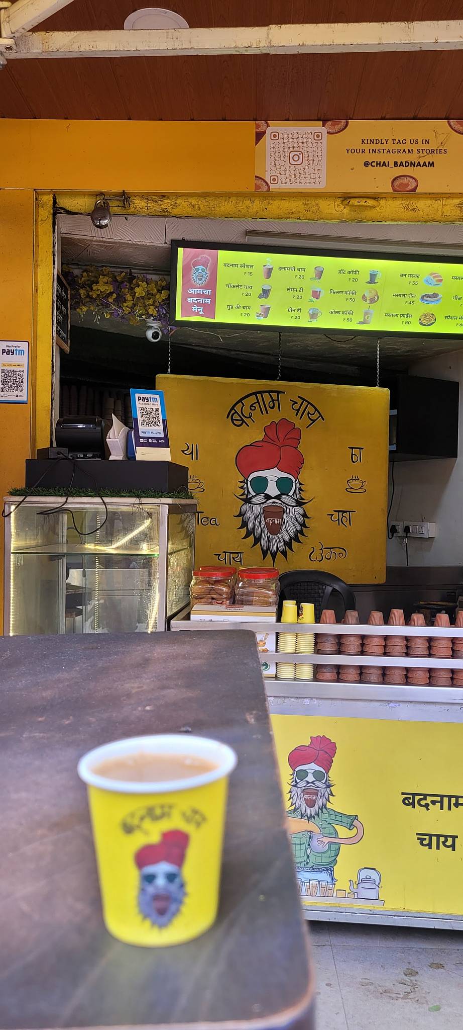 Badnaam Chai menu