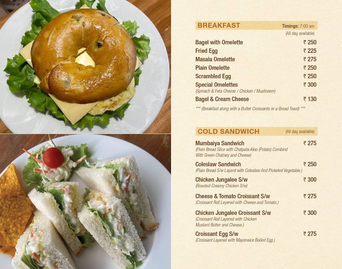 Bakers Harvest menu