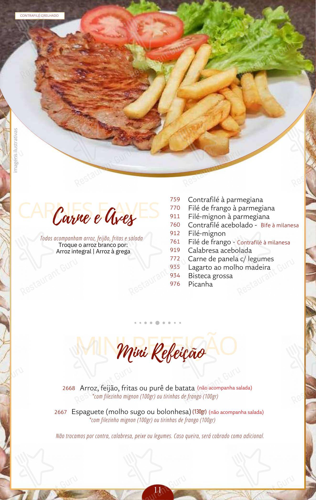 Panificadora Vila Monumento - Menu bar