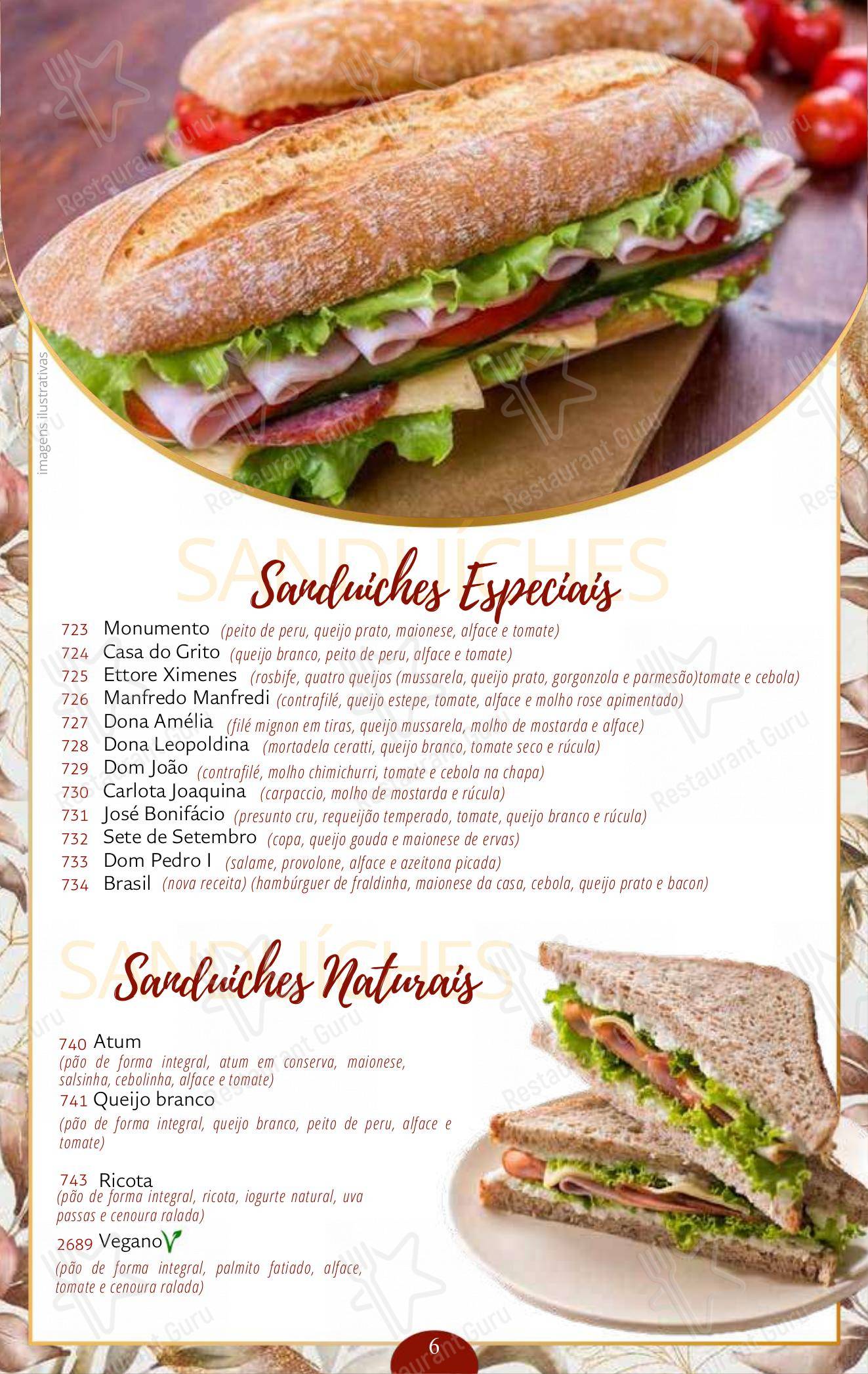 Panificadora Vila Monumento - Ночное меню