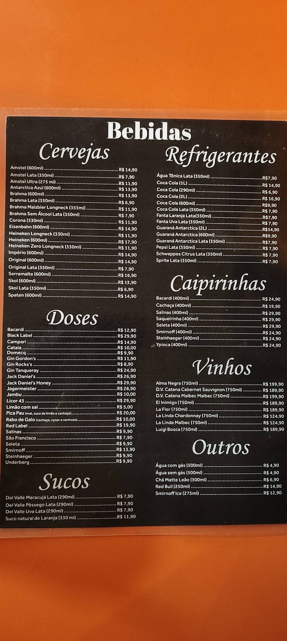 Bar do Cardoso cardápio