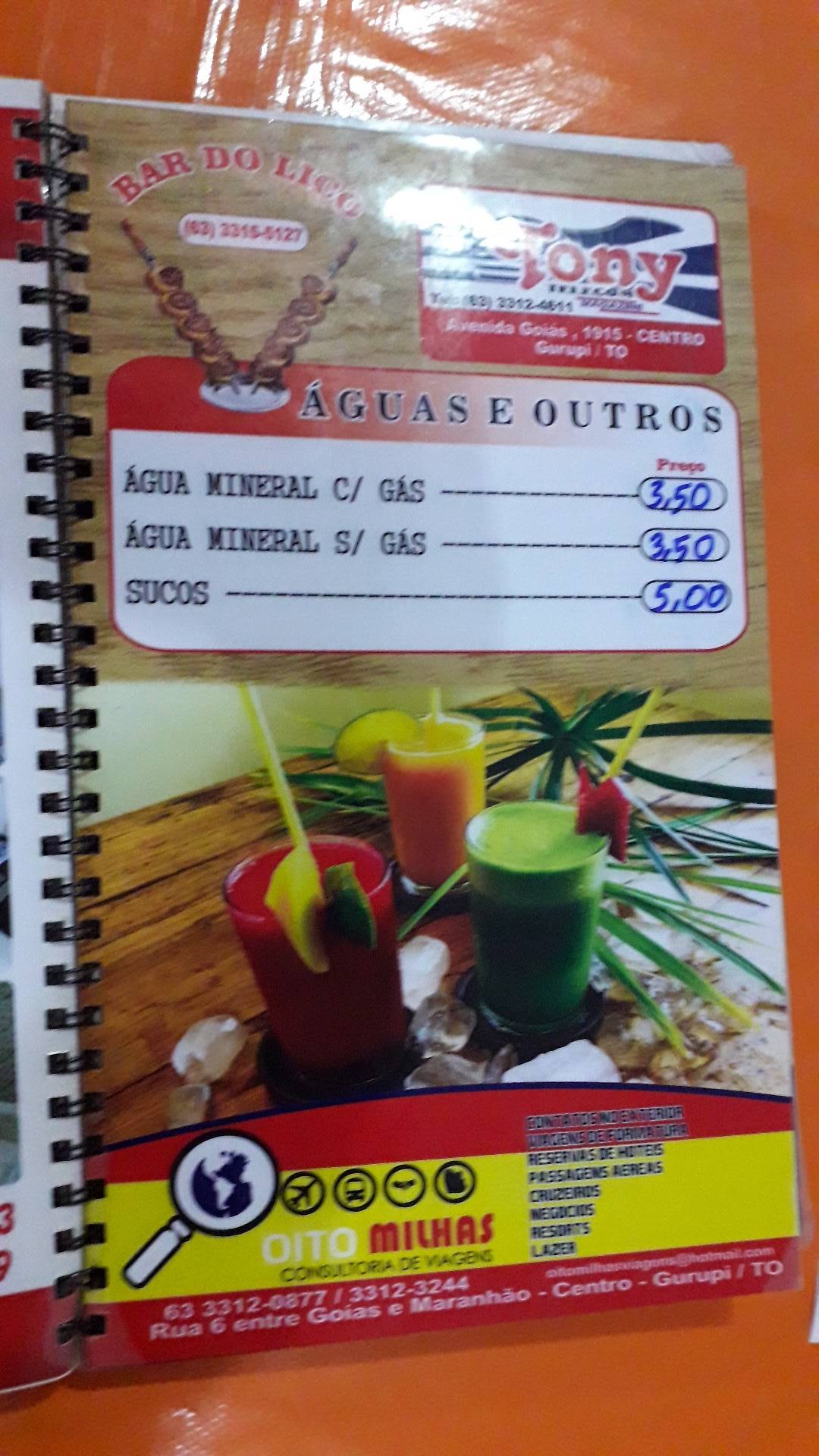 Bar Do Lico cardápio