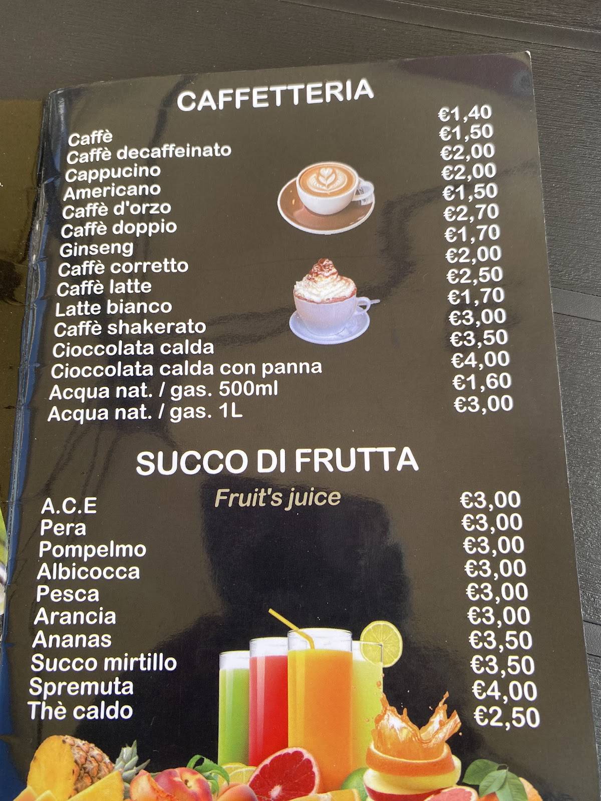 Menu di Bar Falcone 