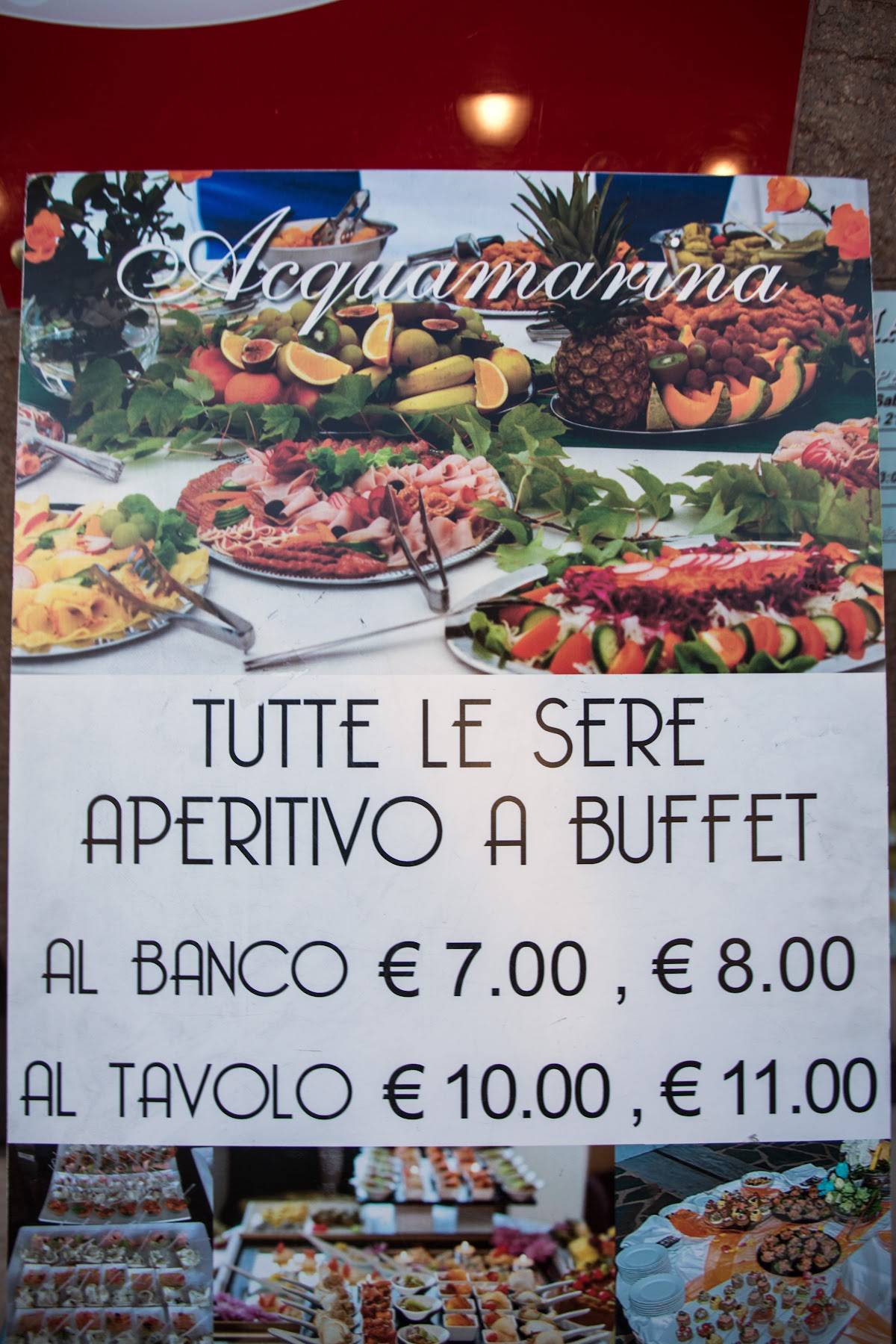Menu di Bar Gelateria Acquamarina 